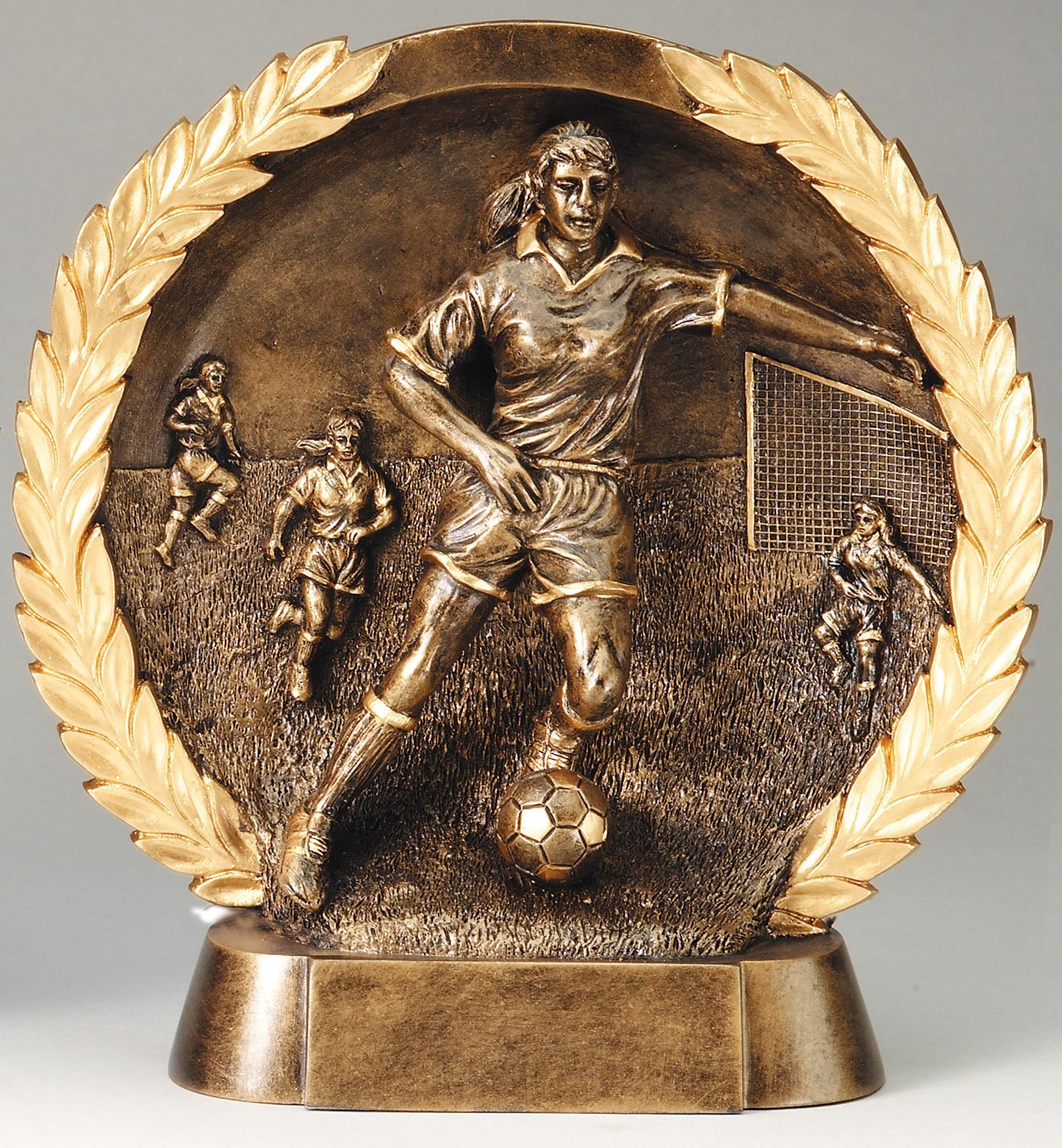 Custom Engraved Resin 3D Soccer Trophy - High Relief Gold Plated Personalized Award - Perfect for Sports Tournaments, Team Recognition & Corporate Events