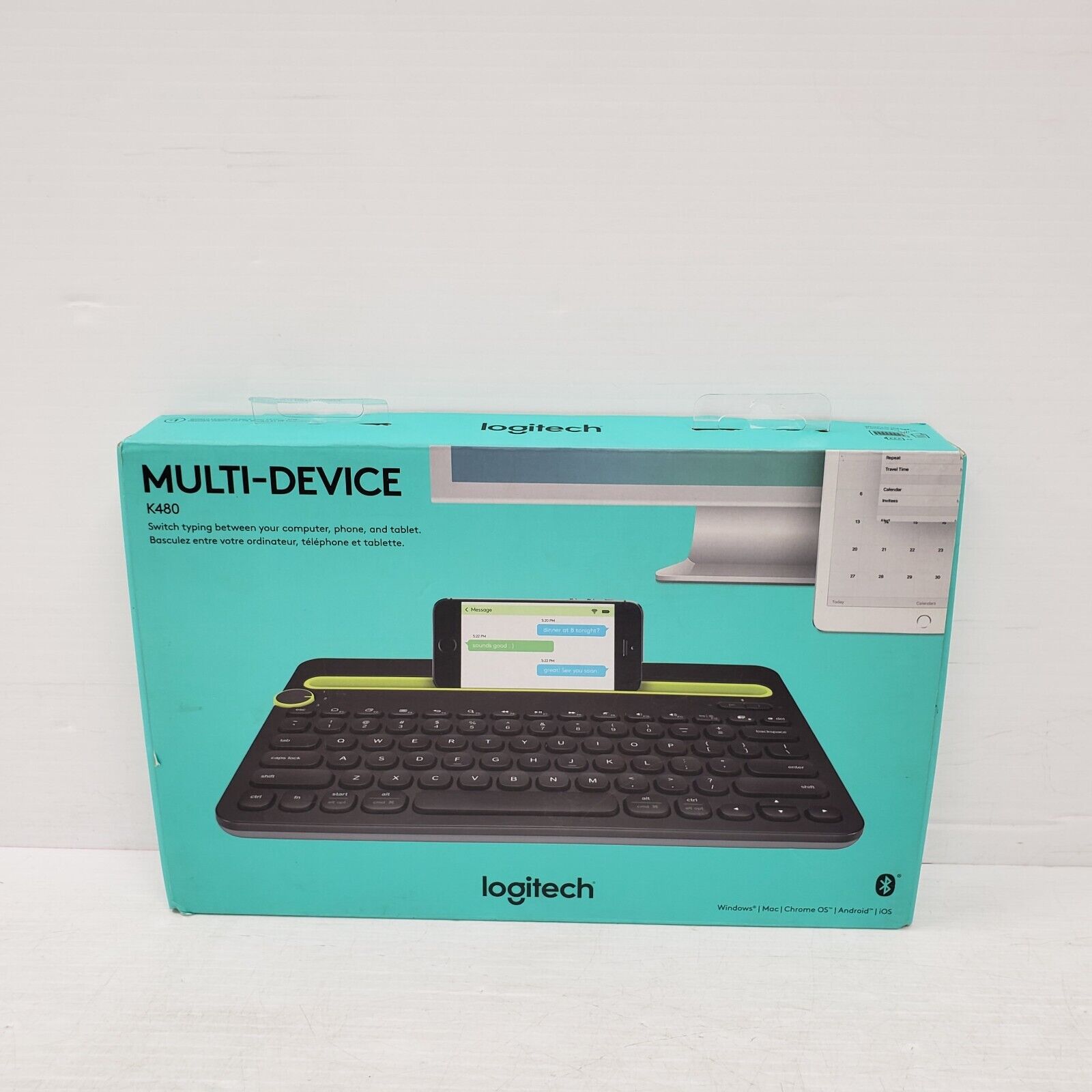 Logitech K480 Multi-Device Bluetooth Keyboard - Compatible with Windows, Mac, iOS & Android - Perfect for Home Office, Remote Work & Multi-Tasking