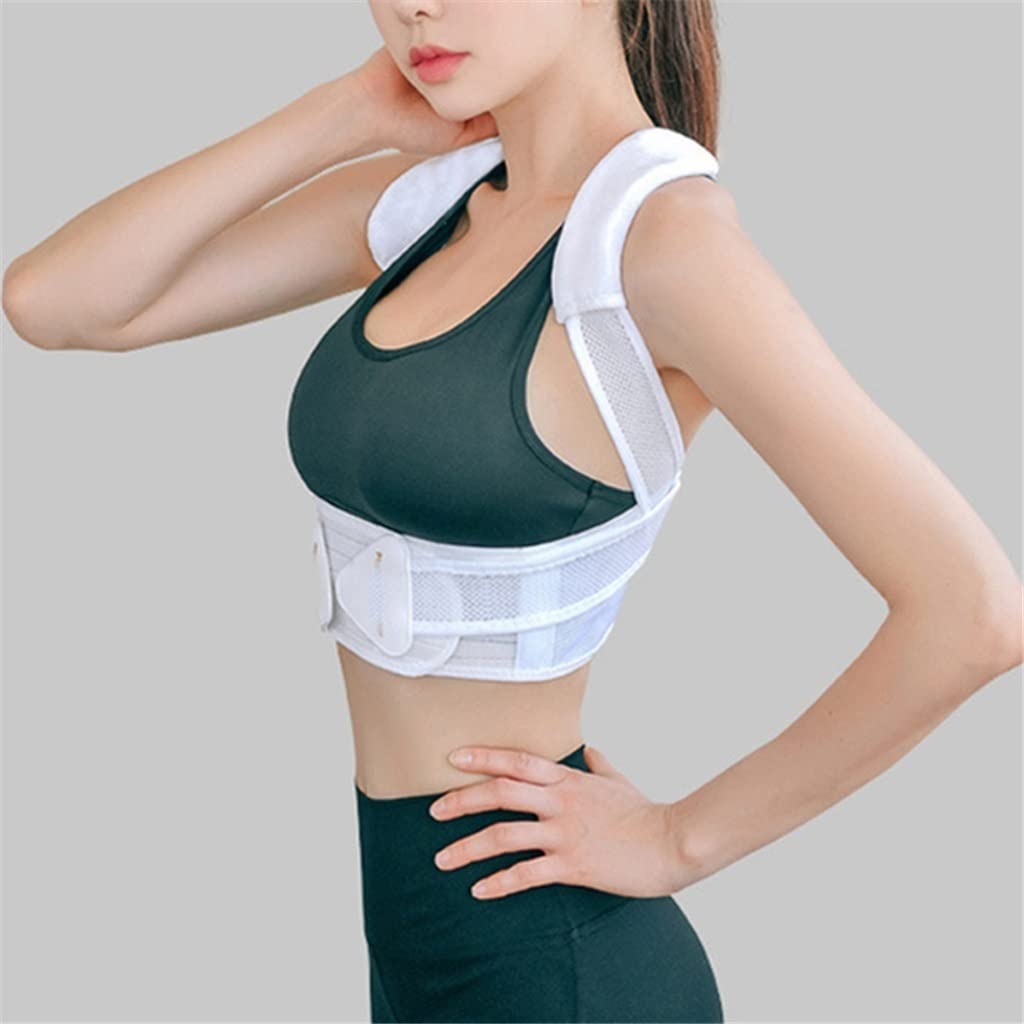 AWEDE Posture Corrector Belt for Men & Women - Lightweight & Breathable Back Support Brace for Lumbar Pain Relief - Adjustable Posture Corrector (White, Size S) - Perfect for Office Work, Driving & Daily Activities