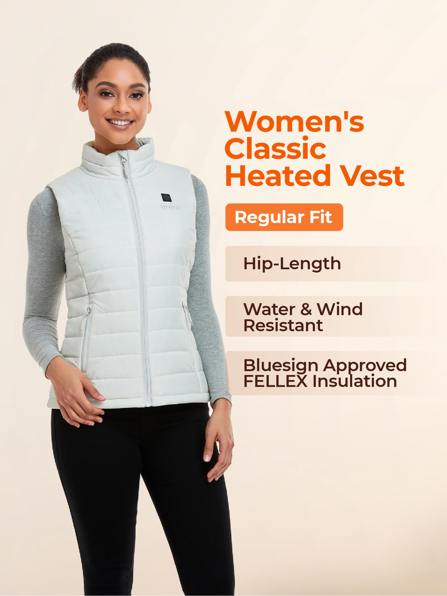 ORORO Women's Lightweight Heated Vest with Rechargeable Battery Pack - Winter Warm Electric Jacket for Outdoor Activities, Hiking, and Cold Weather Commuting