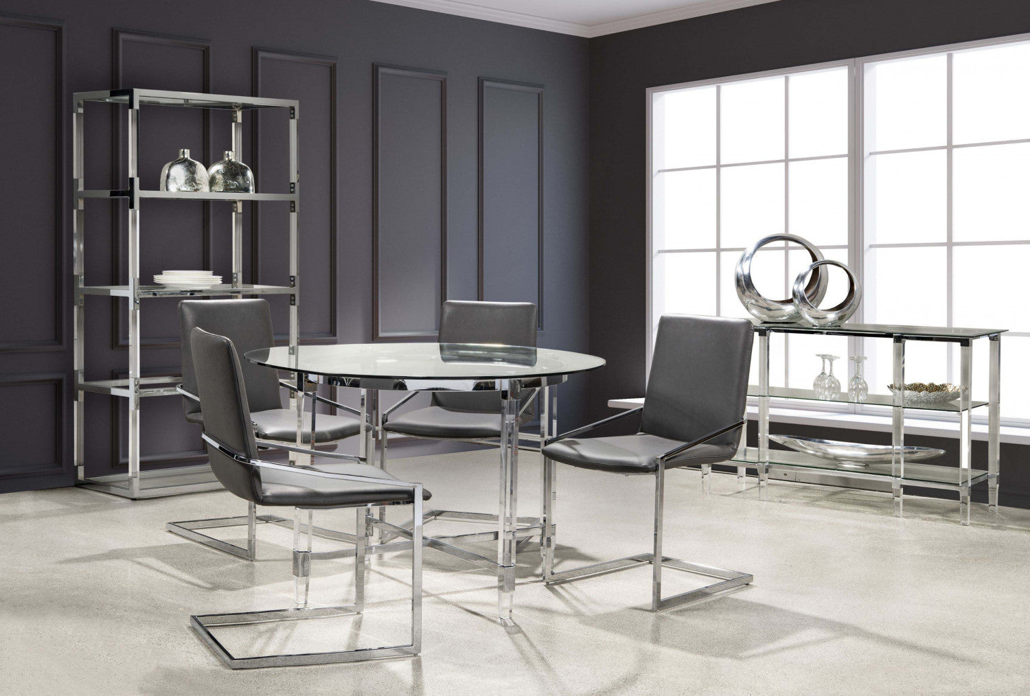 Ariya Modern Dining Chairs Set of 2 - Grey Upholstered Kitchen Chairs for Dining Room, Breakfast Nook & Small Spaces