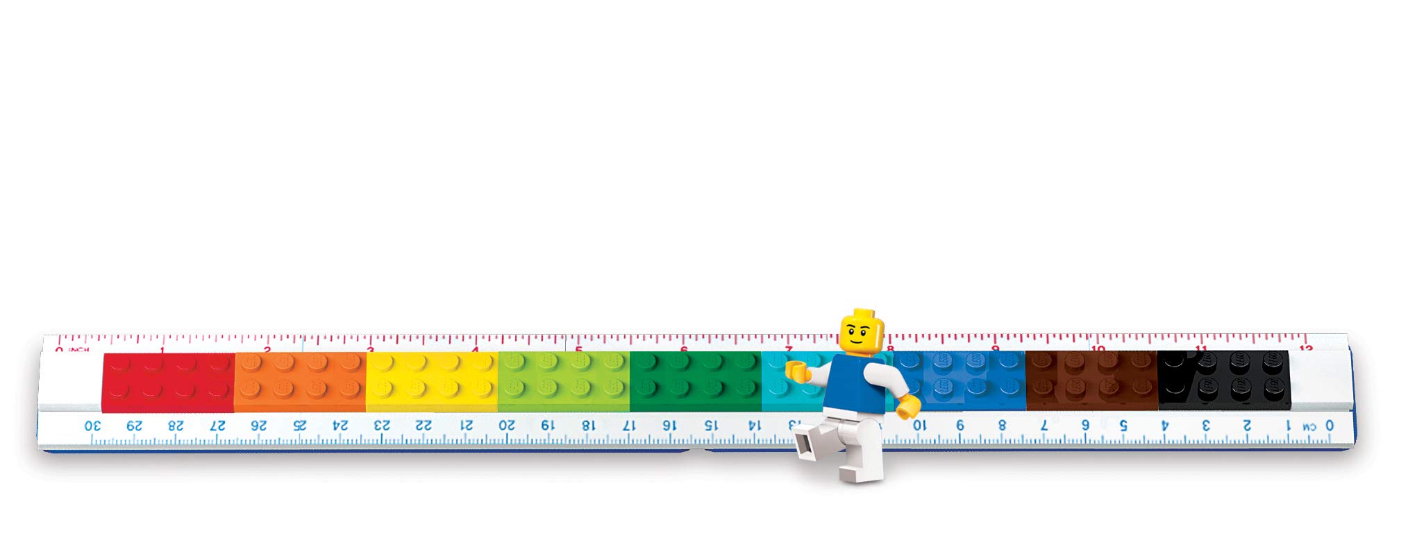 LEGO Buildable Ruler with Minifigure (52558) - Creative Measuring Tool for Kids Ages 6+, Includes 1 Ruler & Random Minifigure - Perfect for School, Office & STEM Learning Activities