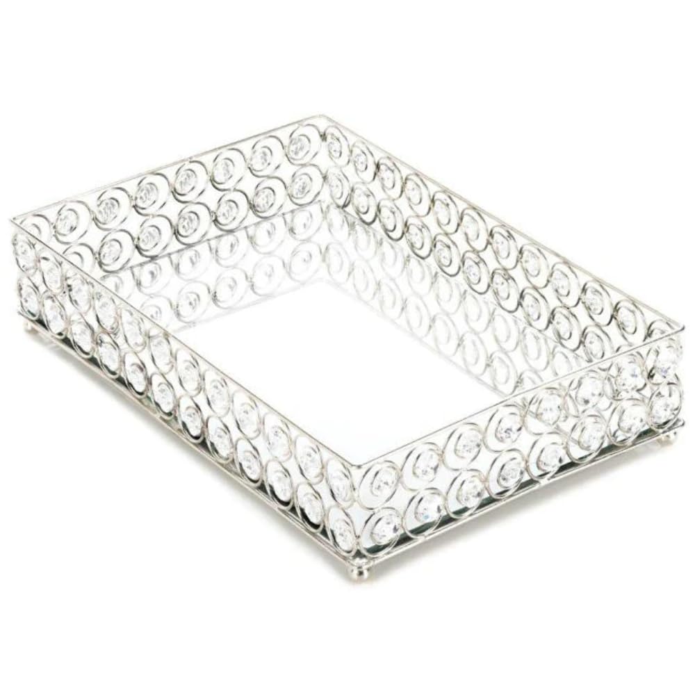 Koehler Home Jeweled Decorative Tray - Elegant Rectangular Shimmering Accent Tray for Jewelry, Keys & Vanity Organizer | Perfect for Home Decor, Gift & Wedding Accessories