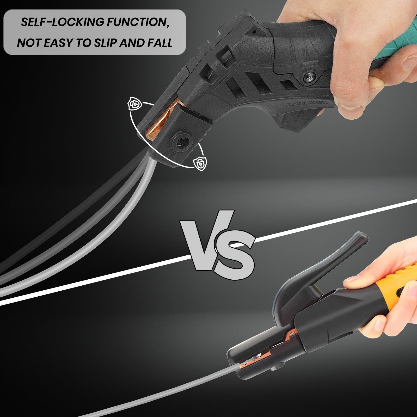 SSimder Seahorse HM 600A Professional Electrode Holder - Heavy Duty Welding Clamp for Arc Welding, Perfect for Metal Fabrication, Construction and DIY Projects