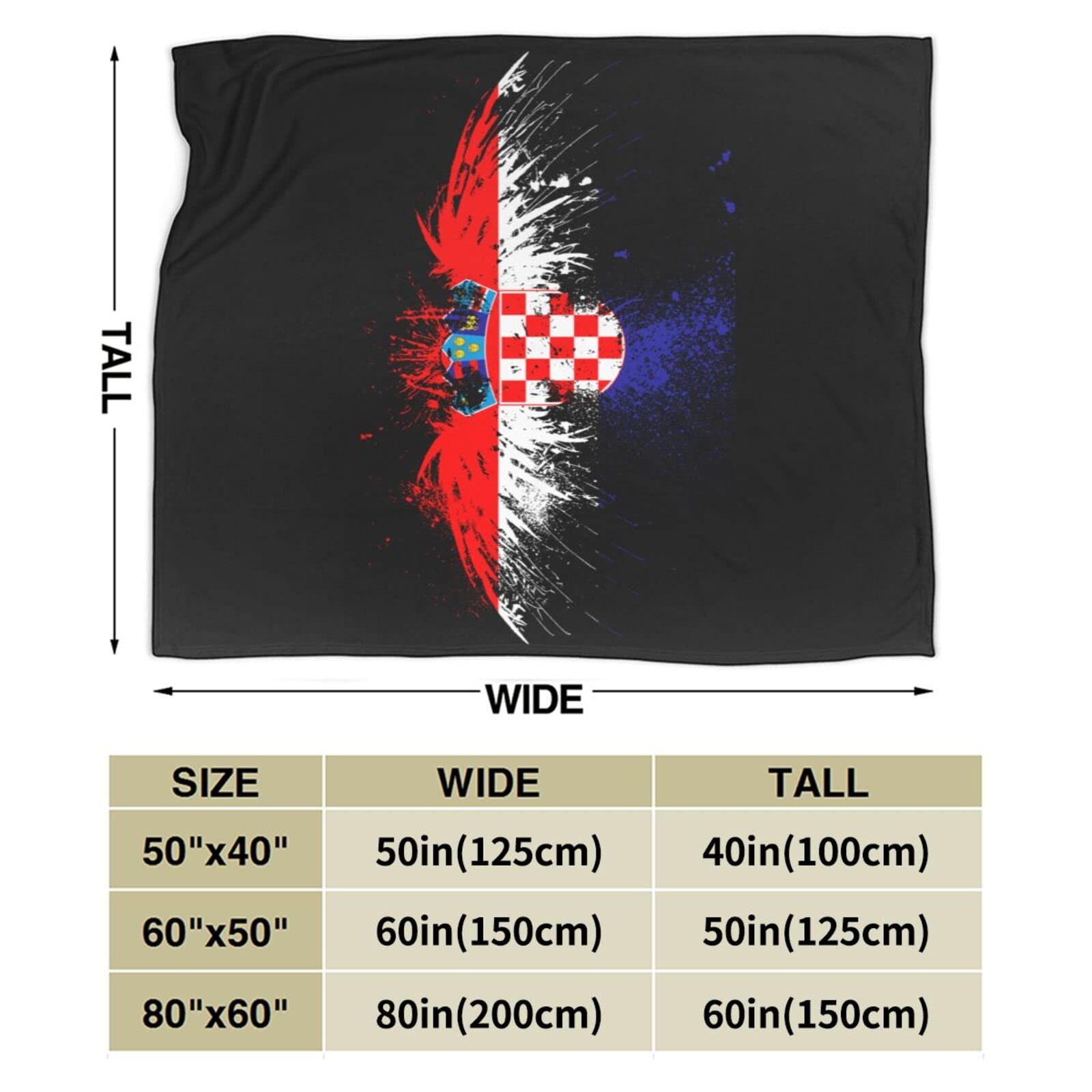 HUFURI Eagle Croatia Flag Flannel Fleece Throw Blanket 80