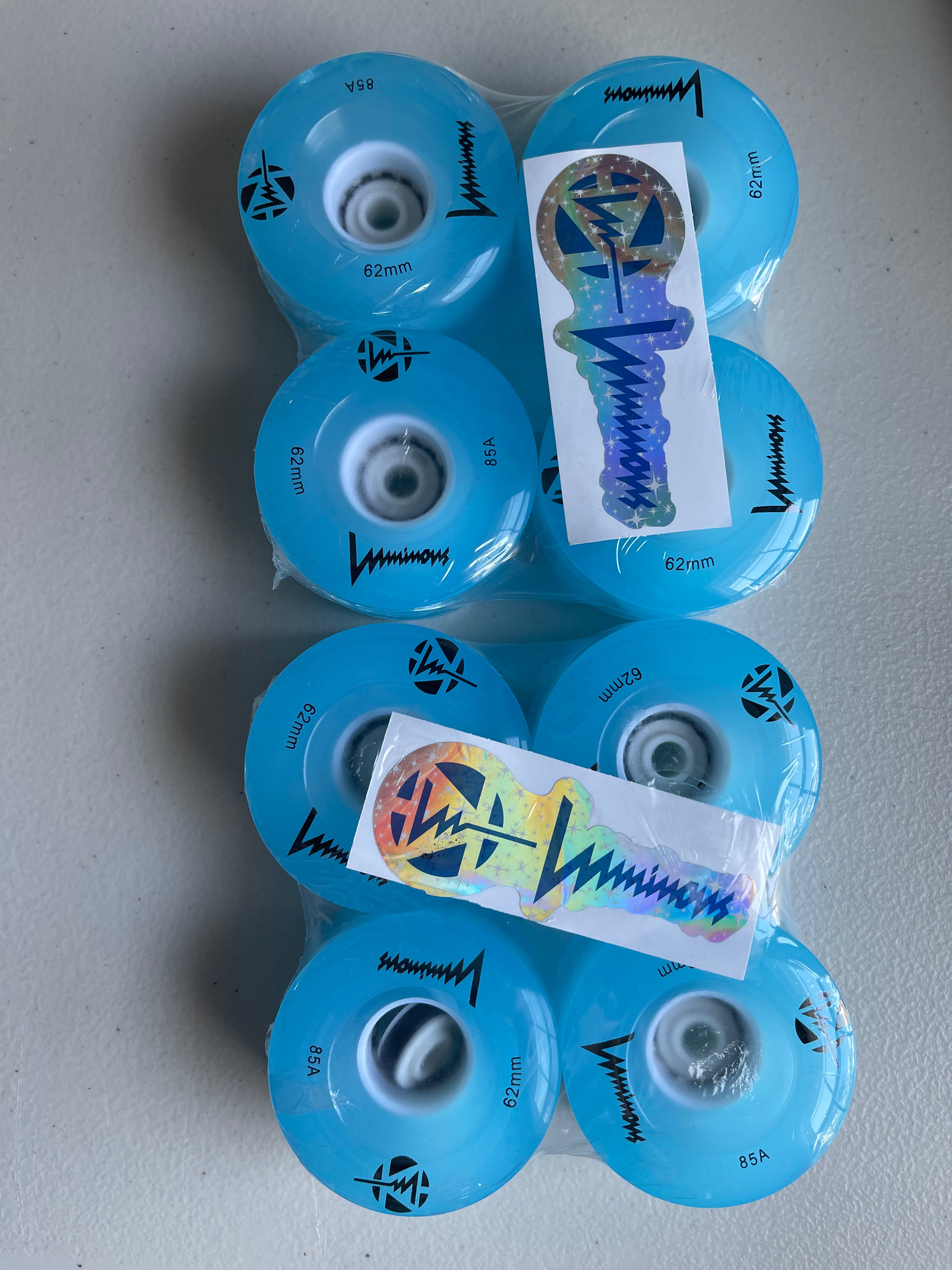 Luminous LED Hybrid Skateboard Wheels 85a - 4 Pack for Indoor & Outdoor Skating, Night Riding, and Longboard Cruising