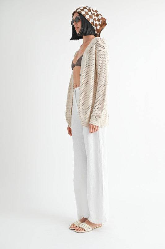 Crochet Button Up Cardigan for Women - Lightweight Summer Cover-Up for Beach, Office & Casual Outfits