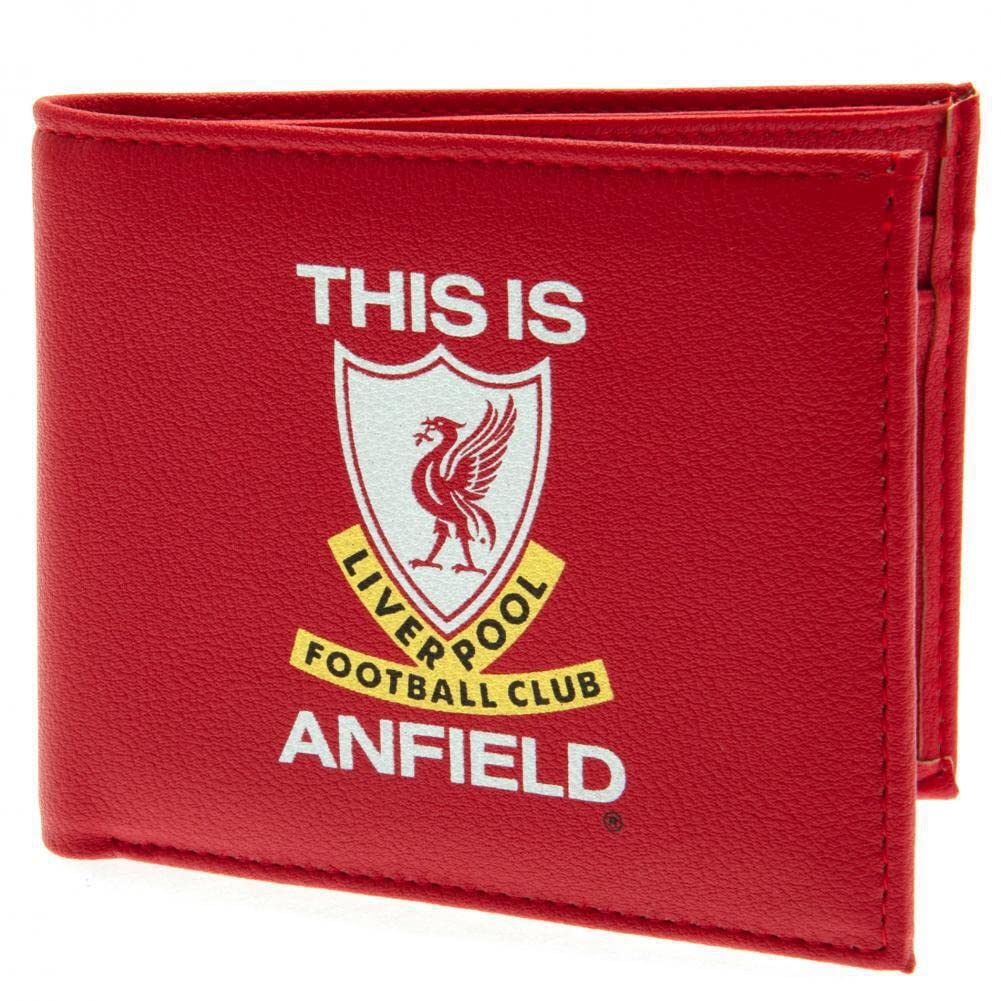 Liverpool FC Anfield Genuine Leather Wallet for Men - Red Soccer Gift for Football Fans - Perfect for Match Days & Travel