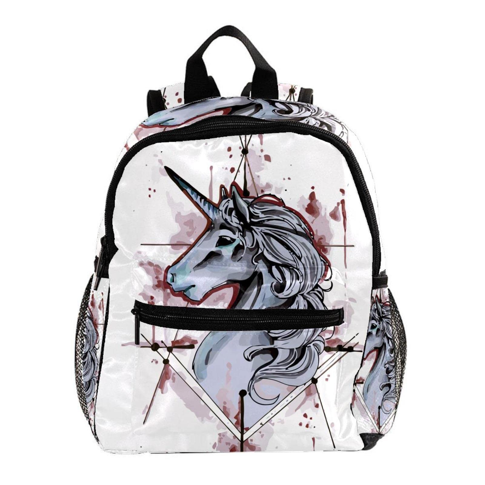 **White Unicorn Backpack for Kids 3-8 - Cute Mini Book Bag for School, Travel & Daily Use - Fashionable Student Shoulder Bag**