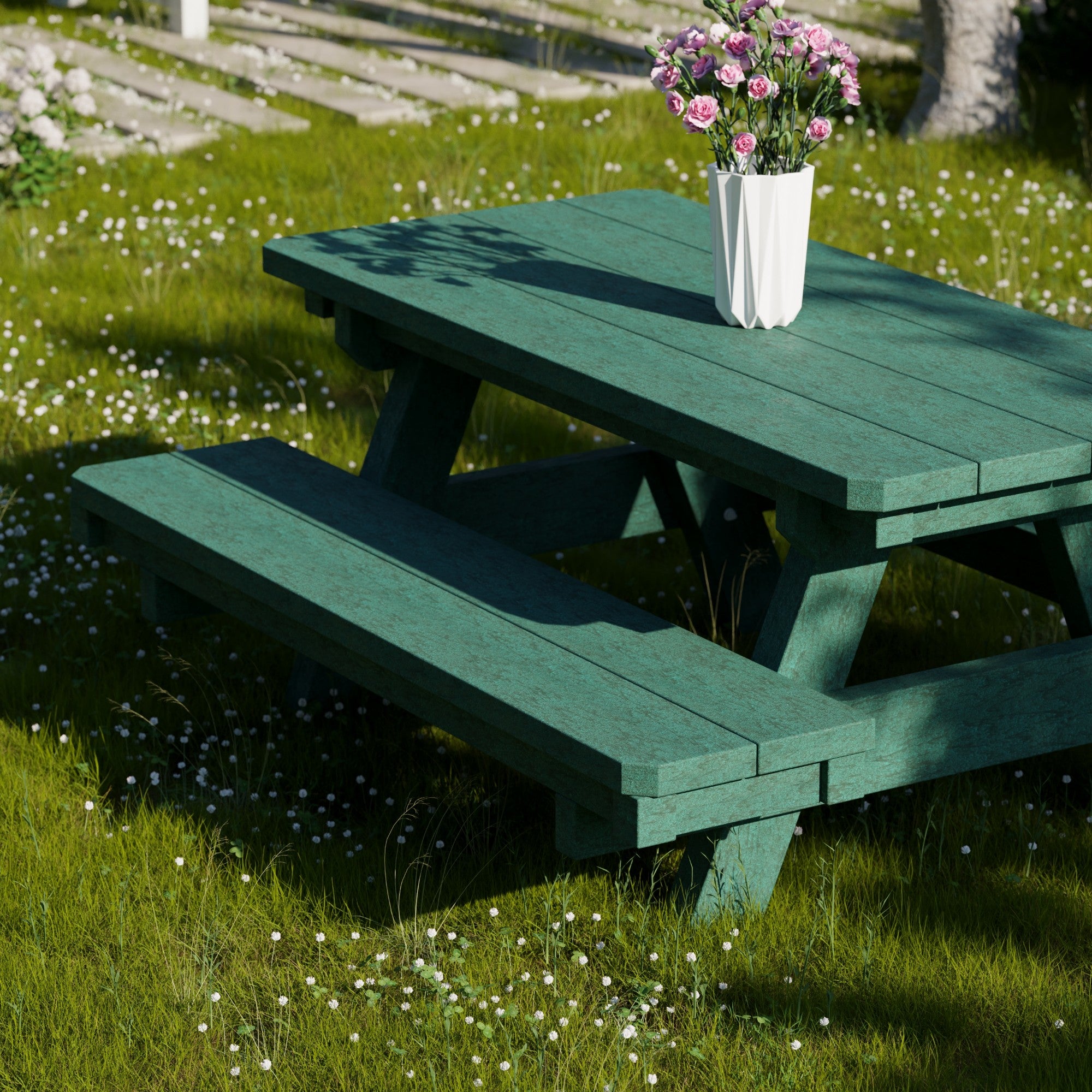 Heritage Kids Picnic Table - Durable Outdoor Wooden Table for Children's Playtime, Backyard, and Garden Activities