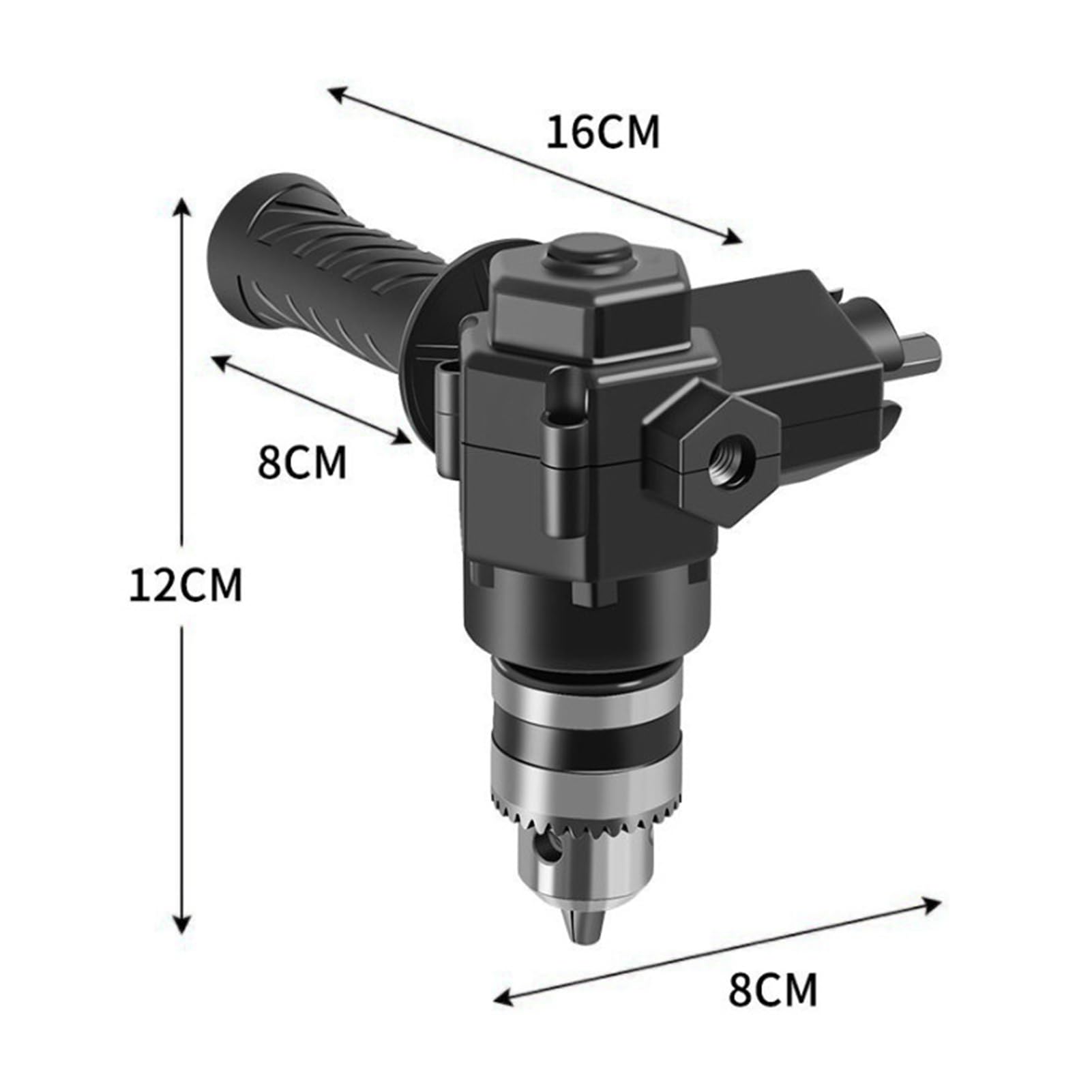 90 Degree Right Angle Drill Adapter - High Torque 360° Rotation Metal Bend Extension Chuck for Electric Drills - Perfect for Tight Spaces & DIY Home Projects