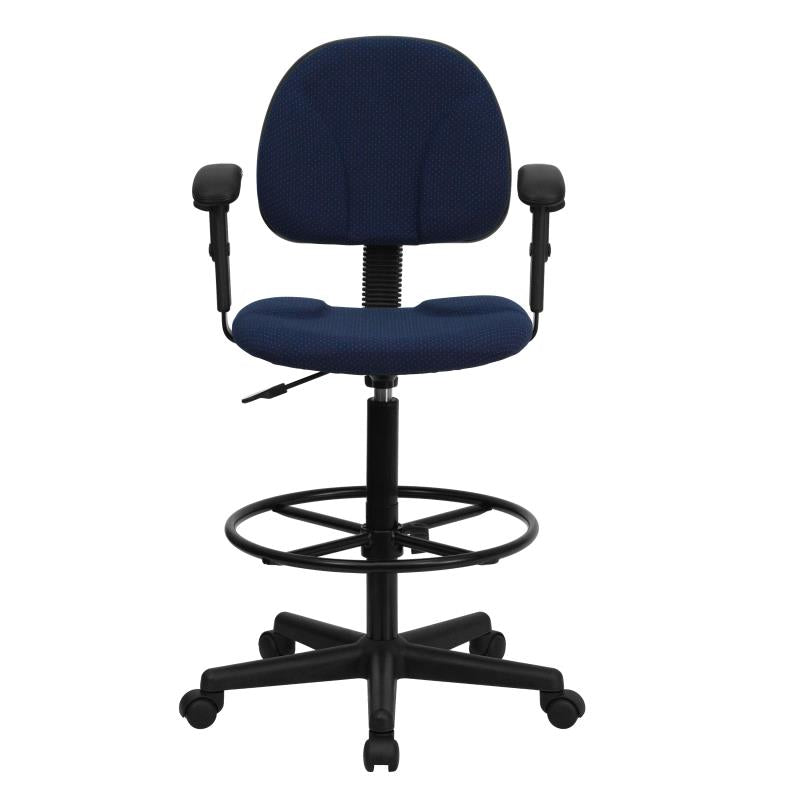 FLASH Patterned Fabric Drafting Chair BT 659 - Adjustable Height Office Chair for Artists, Architects & Designers - Ergonomic Stool for Drafting Table, Studio & Workspace