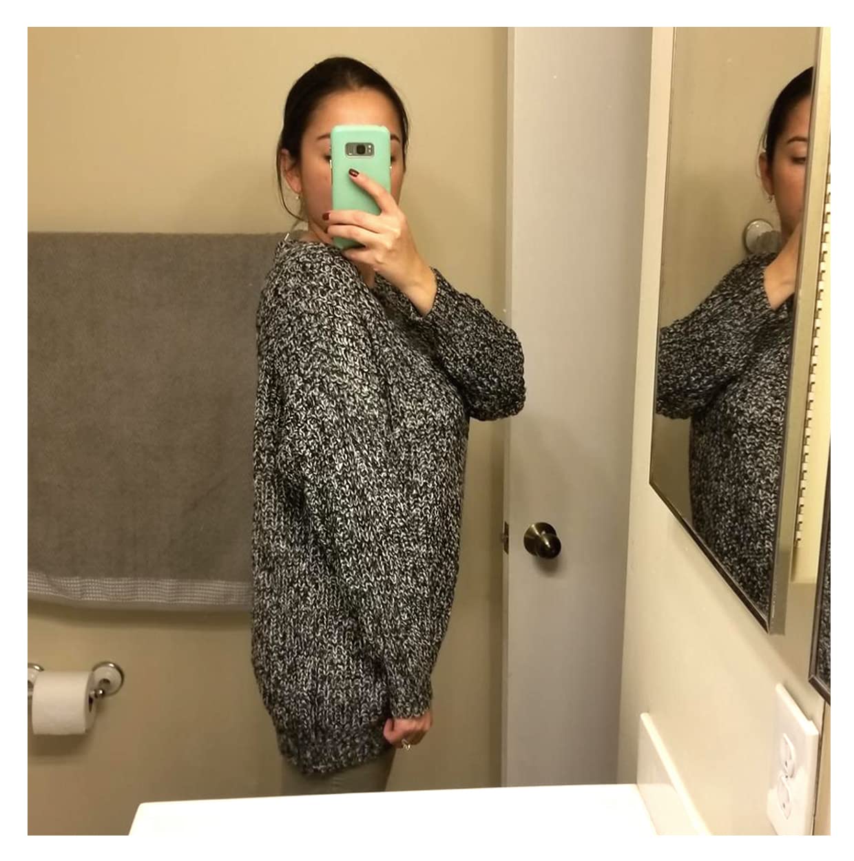 ARJOSA Women's Oversized Knit Sweater - Fall Crew Neck Pullover Long Sleeve Tunic Top for Casual Wear, Office & Date Nights
