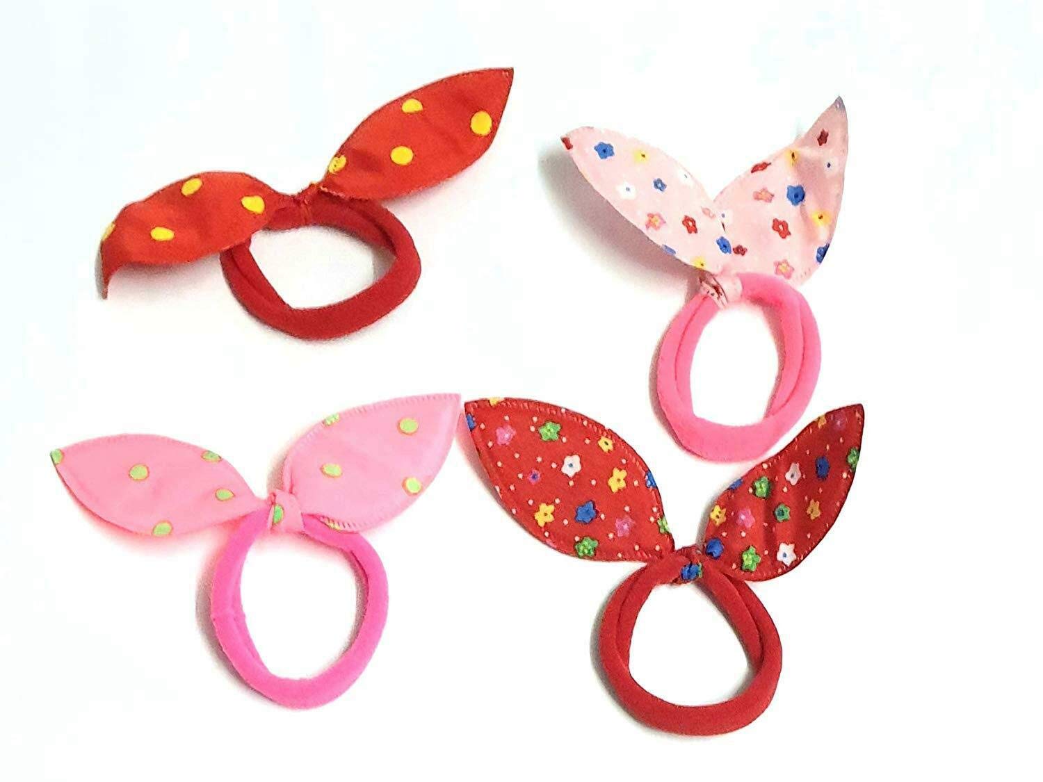 BAKEFY 12 Pack Rabbit Rubber Hair Ties - Thick Cotton Seamless Ponytail Holders for Thick, Heavy & Curly Hair - Soft Hair Elastics & Hair Bands (Perfect for Workouts, Yoga, Office & Daily Styling)