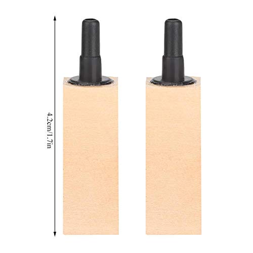 2Pcs Natural Wooden Air Bubble Stone Diffuser - Fine Bubble Air Stone Cylinder for Hydroponics, Aquarium, Fish Tank - Air Pump Accessories (Small) - Perfect for Oxygenation in Home Aquariums and Hydroponic Systems