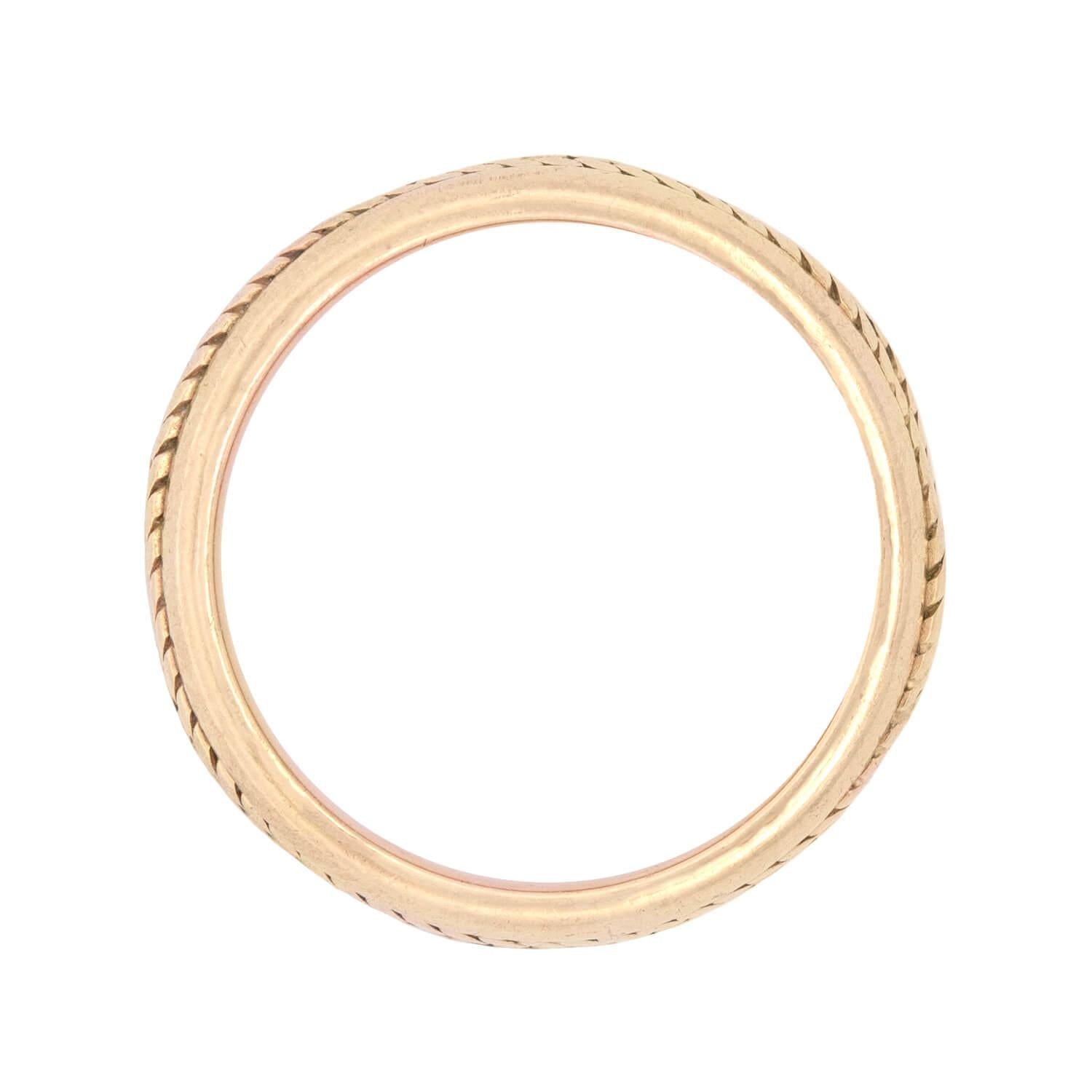 Vintage TIFFANY & Co 14k Gold Braided Motif Band Ring - Elegant Stackable Jewelry for Women, Perfect for Weddings, Anniversaries & Everyday Wear