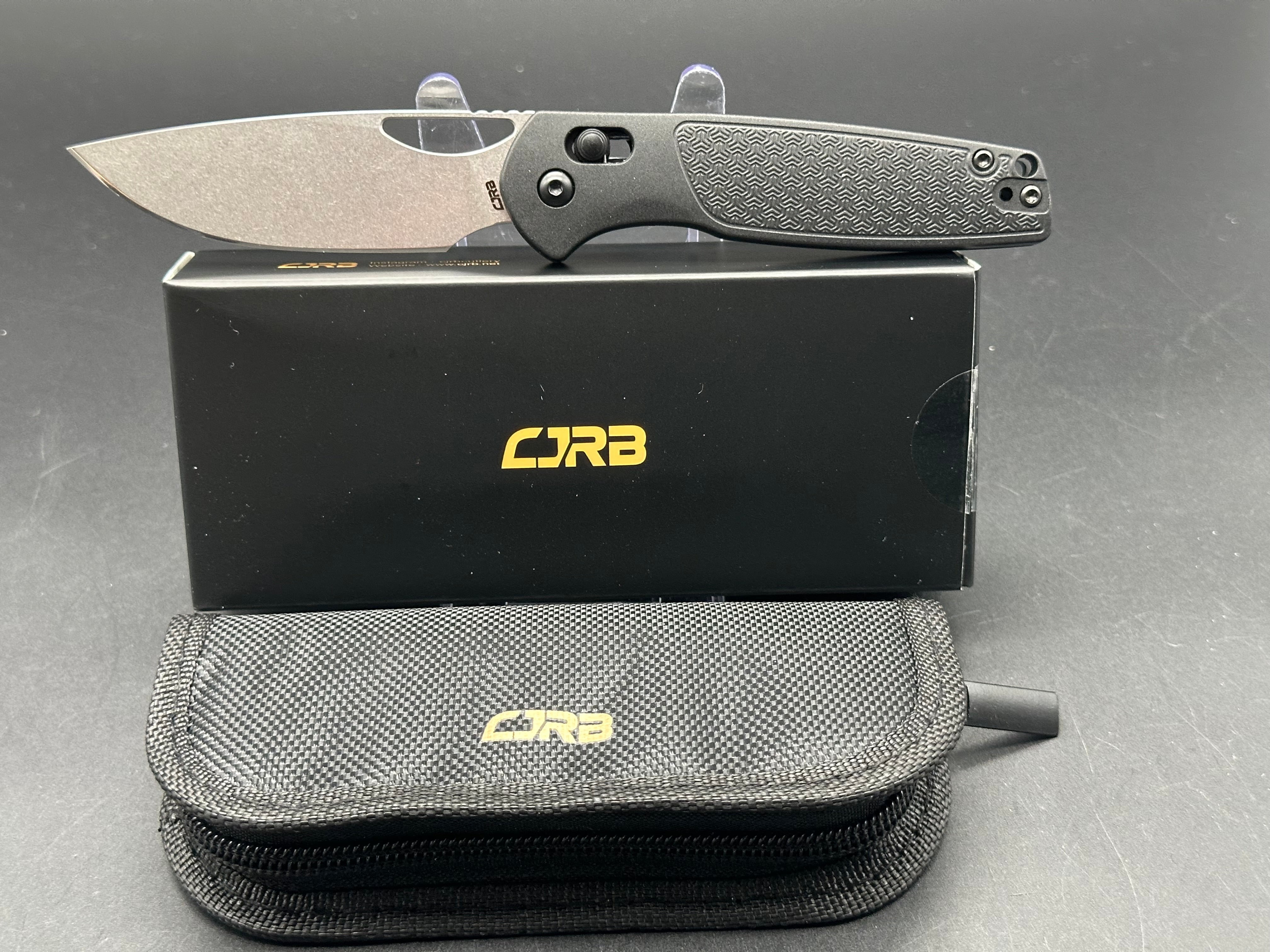 CJRB Acacia Folding Knife - Black FRN Handle, AR-RPM9 Steel, Plain Edge - EDC, Camping & Outdoor Survival Tool