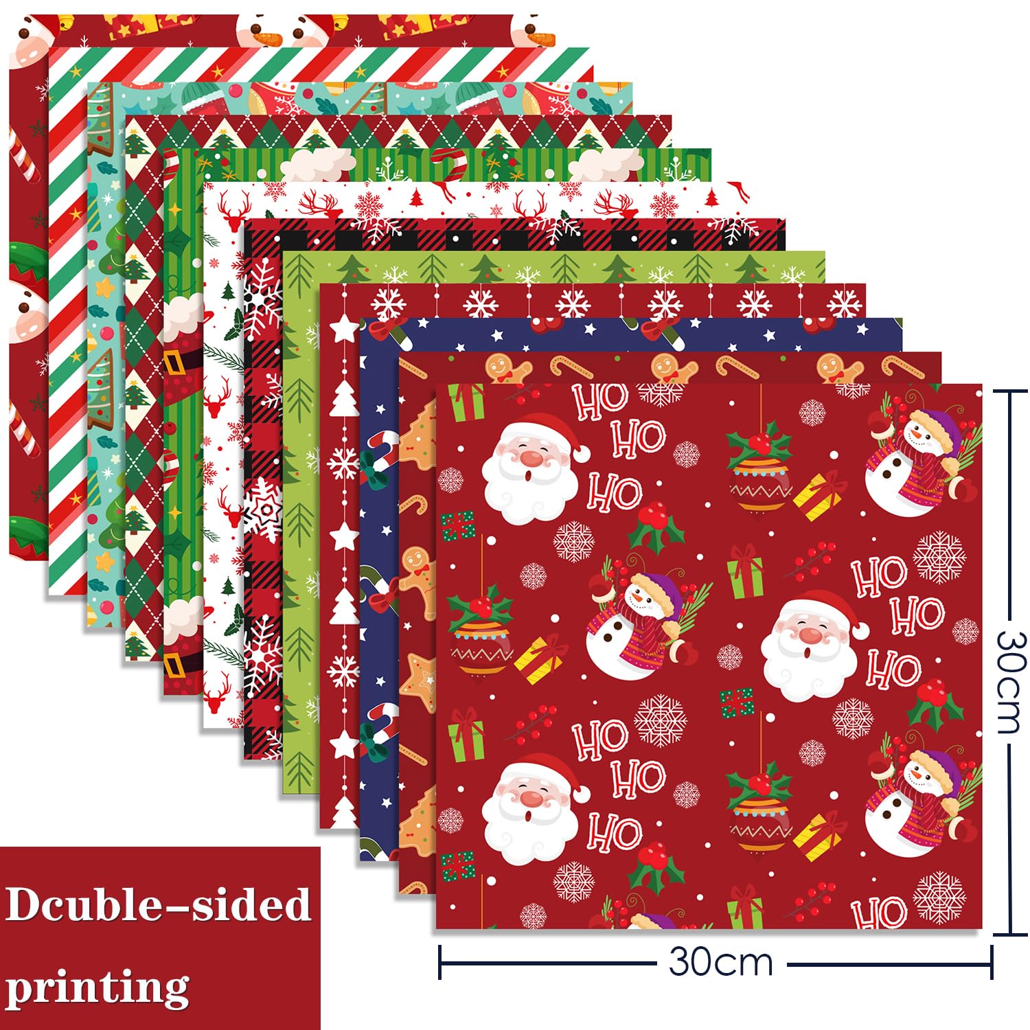 Double-Sided Scrapbook Paper Pad 12x12 Inch - 24 Sheets Premium Cardstock for Card Making, Scrapbooking, Junk Journaling | Christmas Holiday Craft Paper Supplies for DIY Greeting Cards, Home Decor & Gift Wrapping