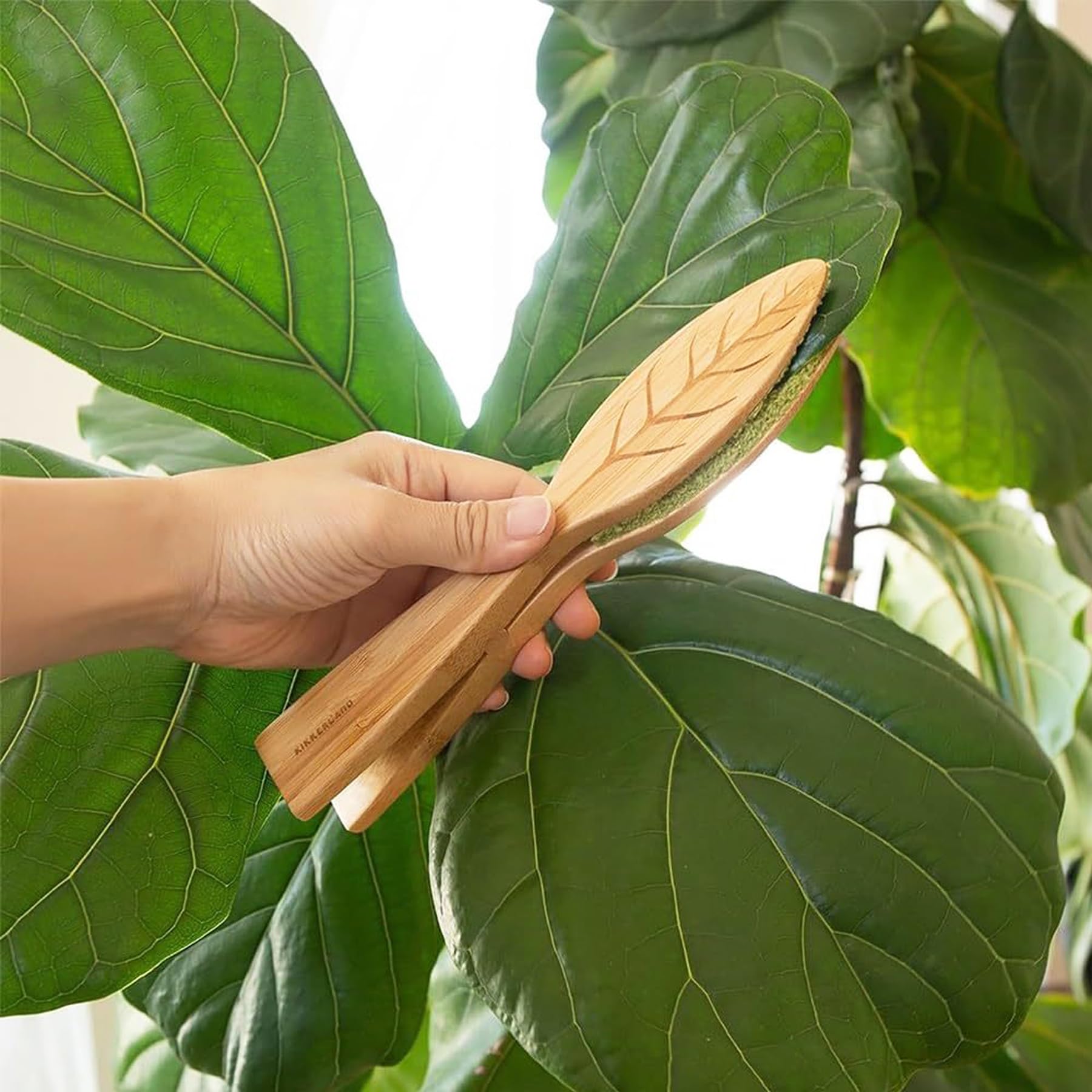 Leaf Cleaning Tongs for House Plants - Dual-Sided Leaf Lint Cleaner with Ergonomic Leaf-Shaped Design | Perfect for Indoor Plants, Succulents, and Tropical Foliage Care