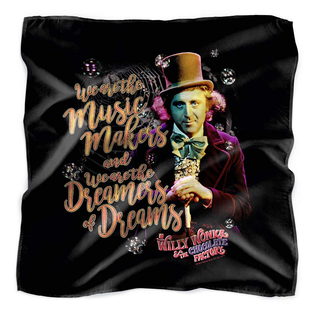 Willy Wonka and the Chocolate Factory Music Makers Bandana - 21x21 Inch Cotton Scarf for Cosplay, Movie Themed Parties & Halloween Costume Accessories