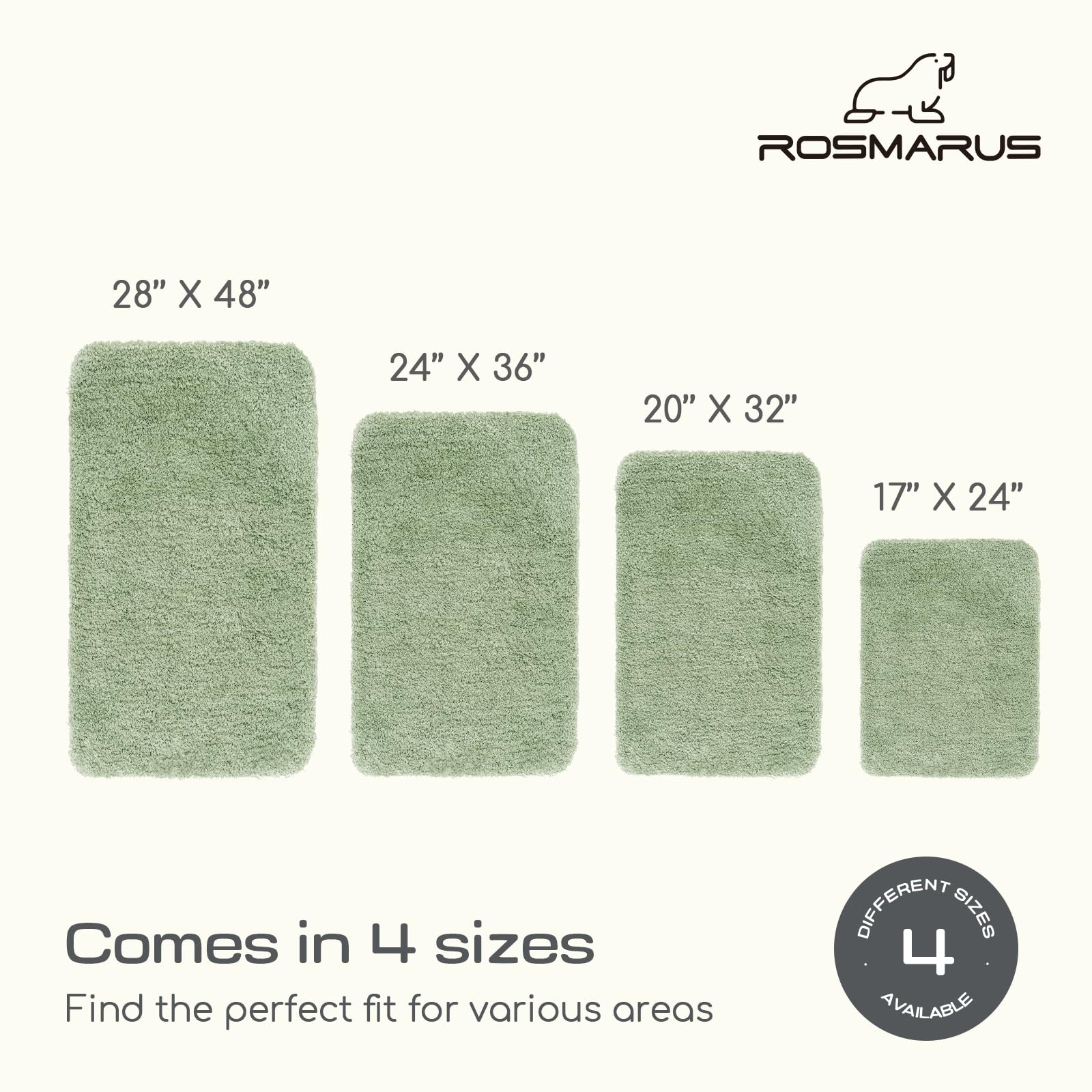 ROSMARUS Non-Slip Shaggy Bath Rugs - 20
