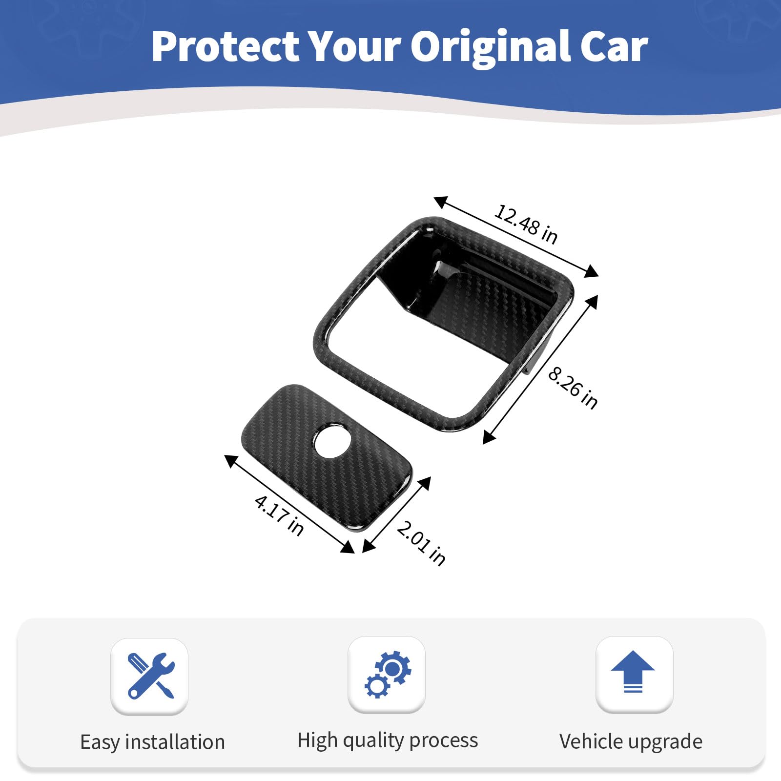 Jeep Wrangler JL JLU (2018+) & Gladiator JT (2020+) Glove Box Latch Handle Trim Cover - RT-TCZ Black Carbon Fiber Grain Interior Accessories | Perfect Upgrade for Off-Road & Daily Driving