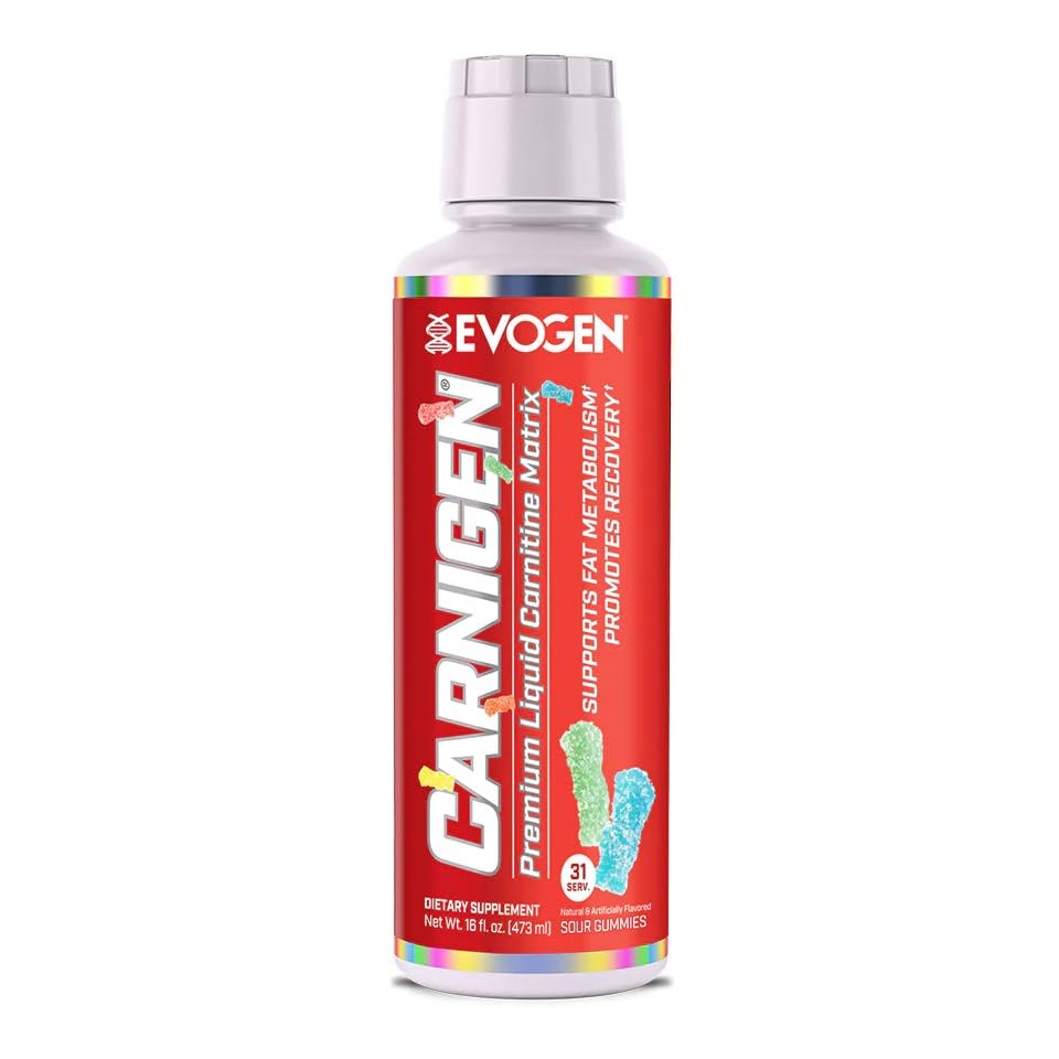 Evogen Carnigen Sour Gummies - 16oz Energy & Focus Supplement for Workouts, Gaming & Study | Delicious Fruit Flavored Performance Gummies