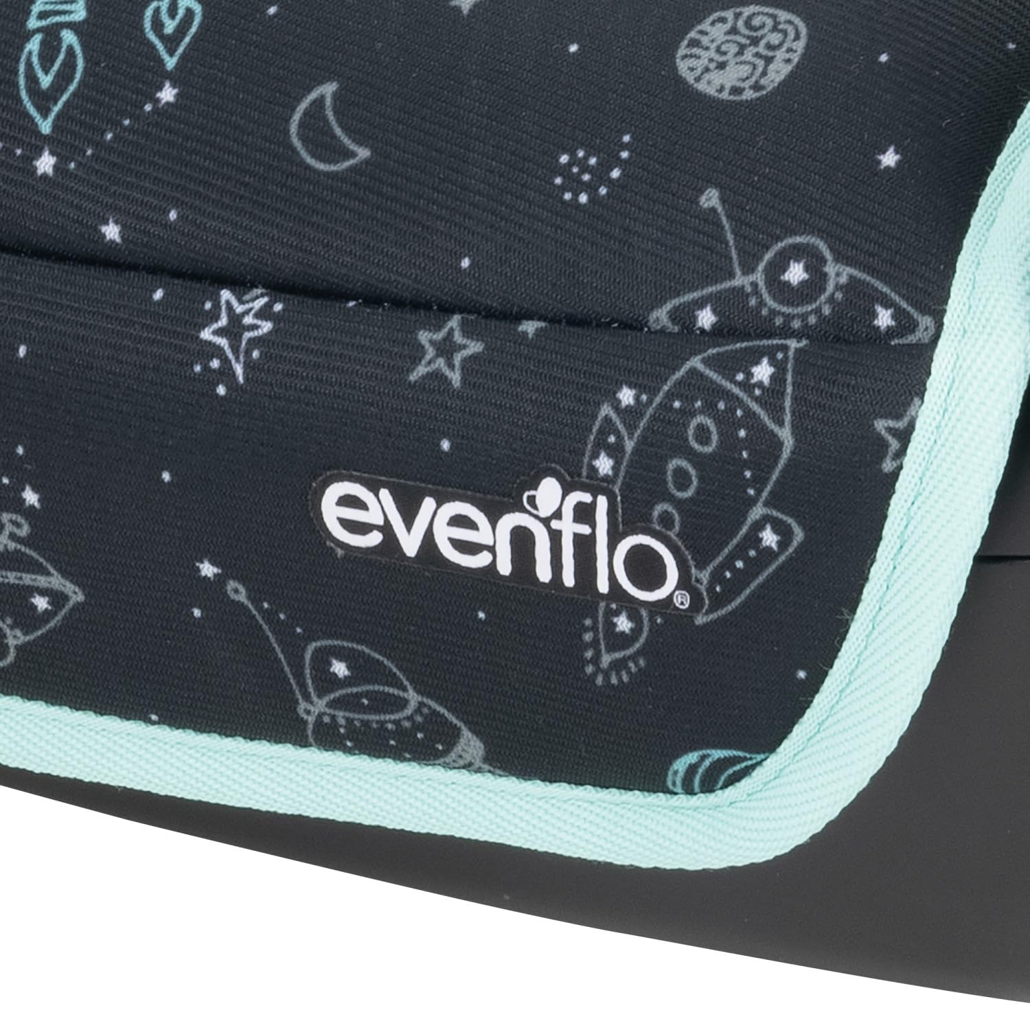 Evenflo GoTime No Back Booster Car Seat for Kids - Lightweight & Portable (Blue Astro) - Perfect for Travel, School & Everyday Use