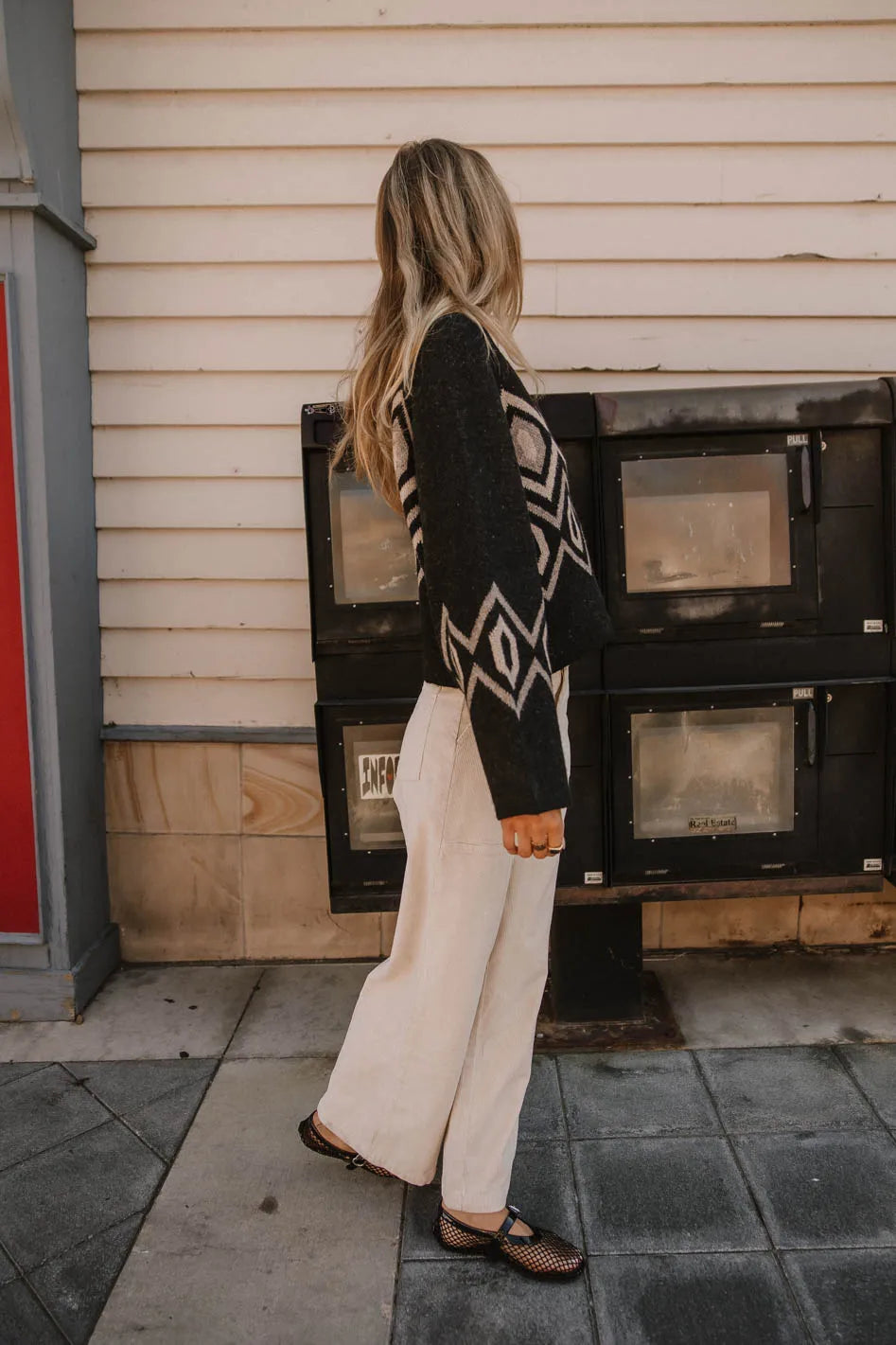 Angelica Geometric Cardigan for Women - Black Knit Open Front Sweater | Cozy Fall & Winter Layering | Perfect for Office, Date Night & Casual Outfits