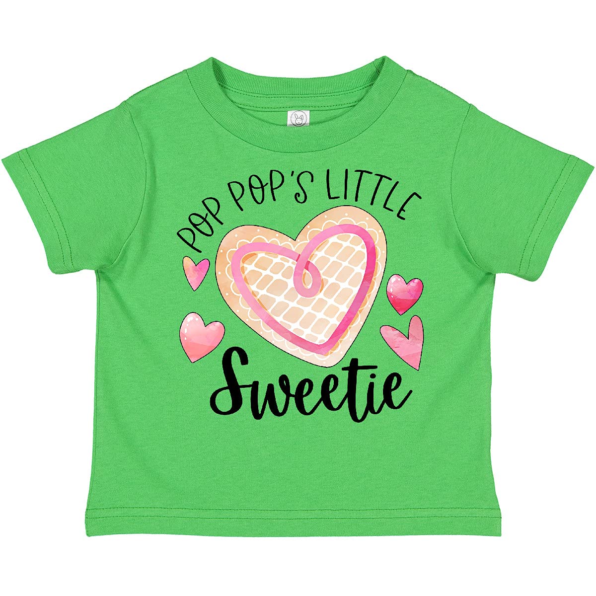 Pop Pop's Little Sweetie Pink Heart Cookie Toddler T-Shirt - Cute Baby Girl Outfit for Grandparents Day, Family Photos & Birthday Parties