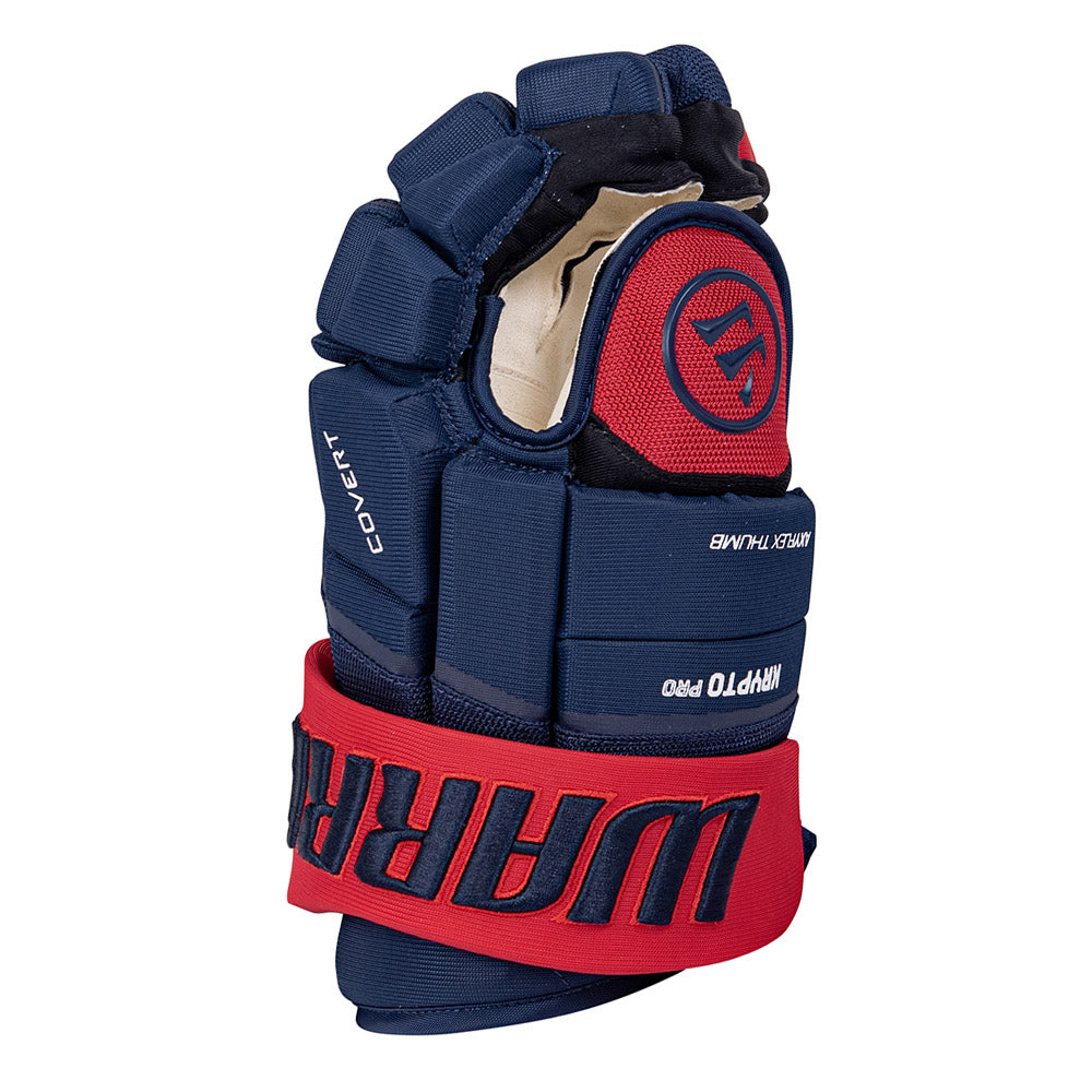 Warrior Covert Krypto Pro 2022 Senior Ice Hockey Gloves - Protective Hockey Gear for Men & Women - Perfect for Ice Rink Games, Training & Competitive Play