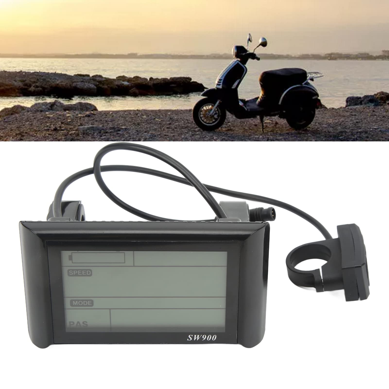 SW900 LCD Display Meter for Electric Scooters - ABS Digital Speedometer with Connector - Perfect for E-Scooter Upgrades & DIY Repairs