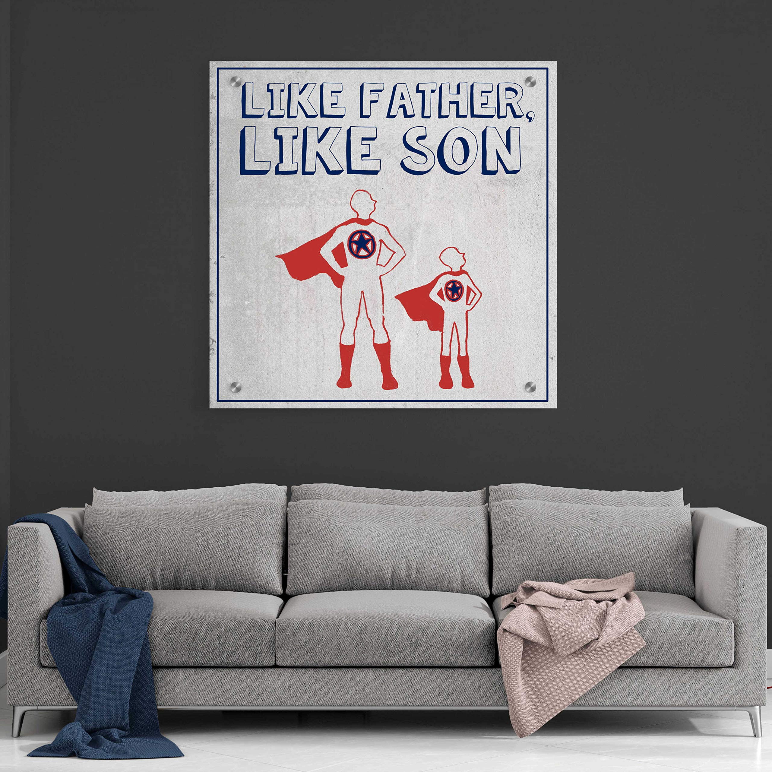 Epic Art 'Little Hero I' by Grace Popp - 36x36 Inch Acrylic Glass Wall Art Painting - Modern Home Decor for Living Room, Bedroom & Office