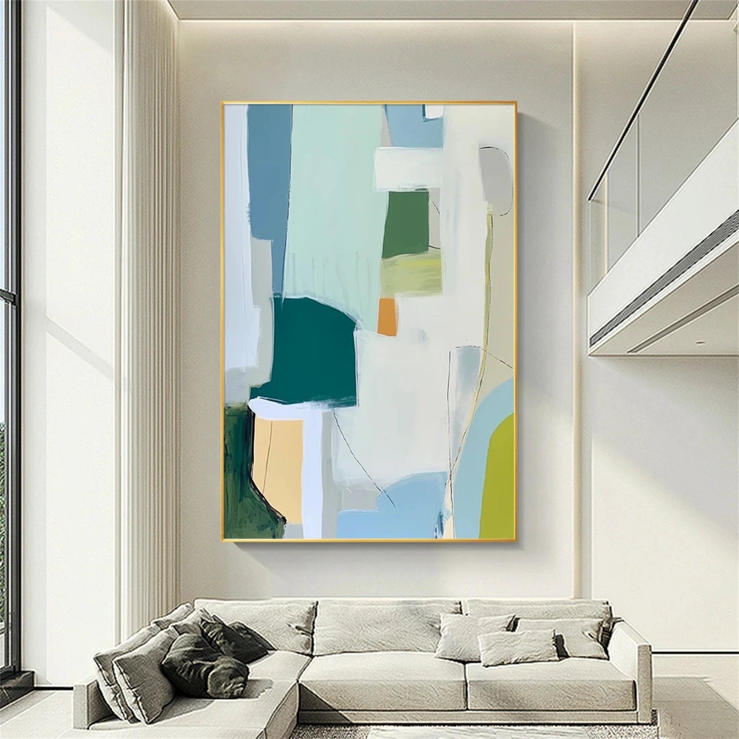 Abstract Painting #AB 297 - Modern Wall Art for Living Room, Bedroom & Office Decor | Large Canvas Artwork for Home & Office