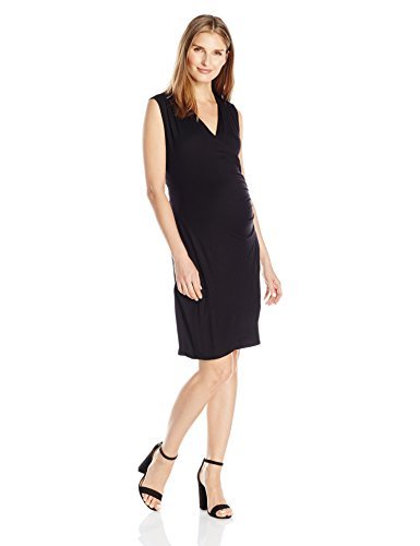Stylish Black Maternity Wrap Dress for Women - Perfect for Pregnancy, Nursing & Special Occasions