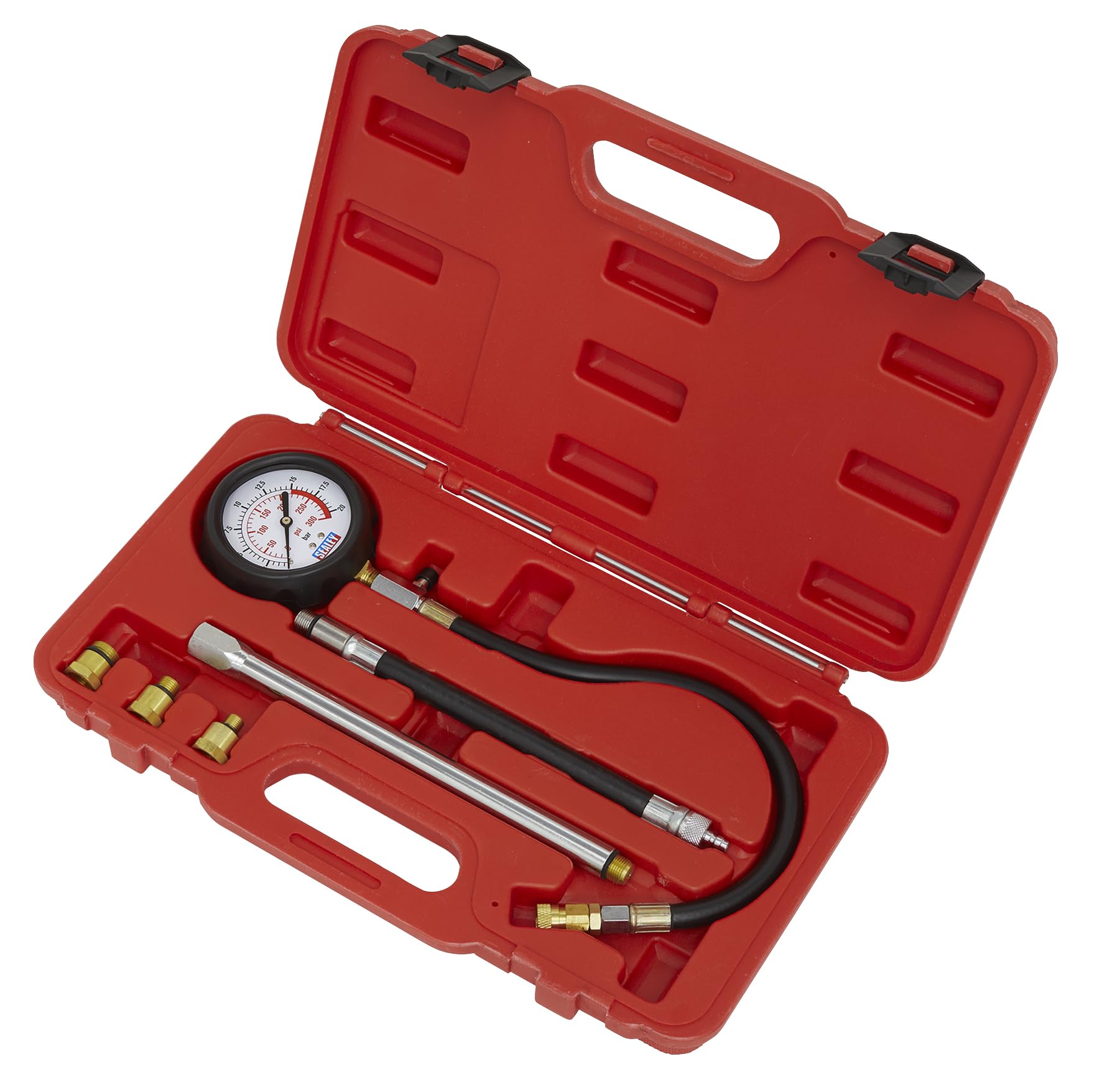 Premium 6-Piece Petrol Engine Compression Tester Kit - Accurate Cylinder Pressure Measurement for Cars, Motorcycles & Small Engines (DIY Auto Repair & Maintenance Tool)
