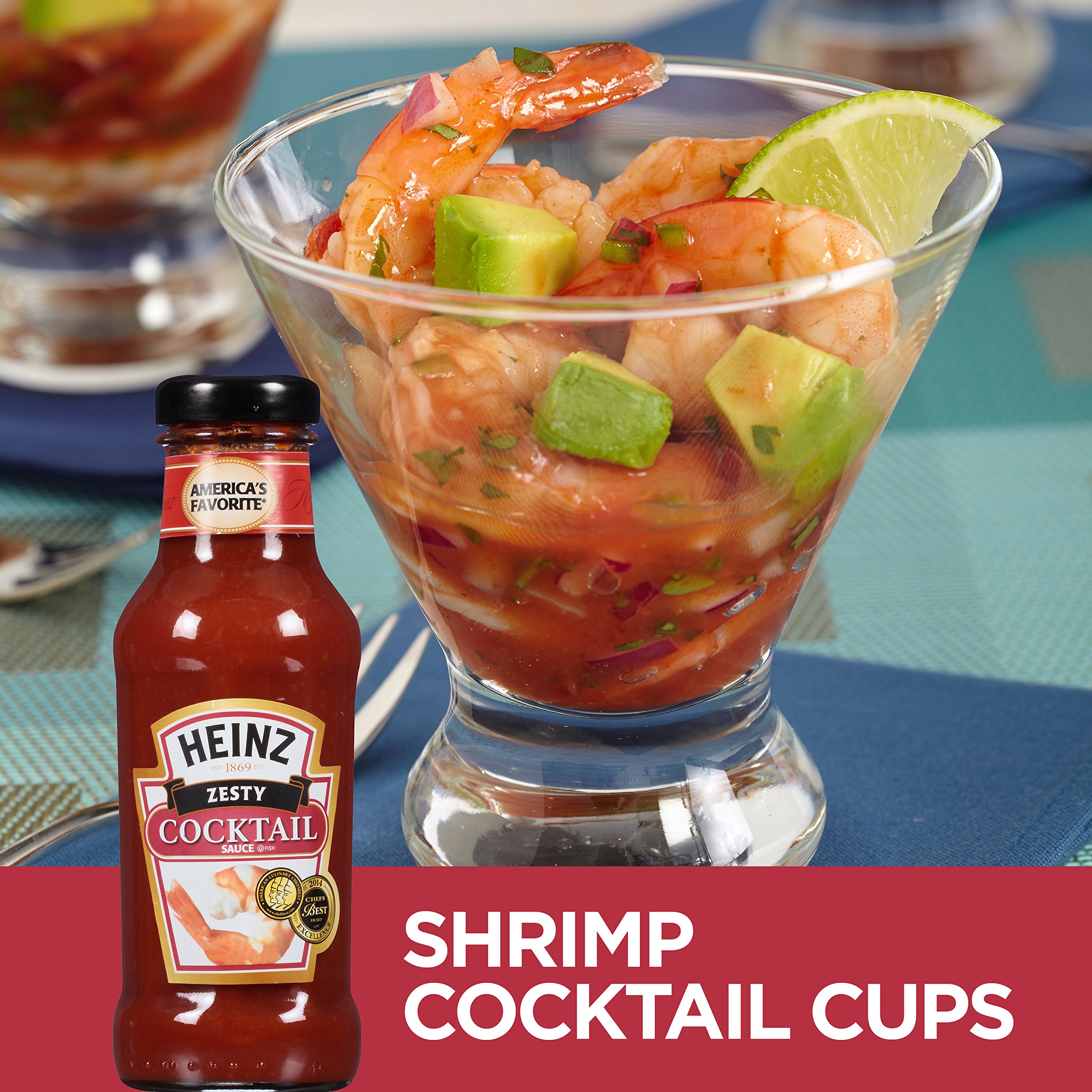 Heinz Zesty Cocktail Sauce - 12 Pack (12 oz Bottles) - Perfect for Seafood, Shrimp Cocktails & Party Dips