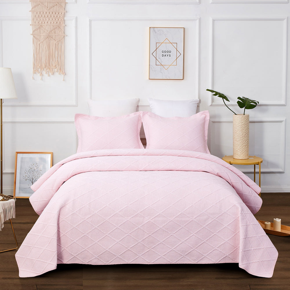 Blush Pink King Size Coverlet Set - Soft & Luxurious Bedspread for Master Bedroom | Perfect for Home Decor, Guest Room, and Hotel Styling