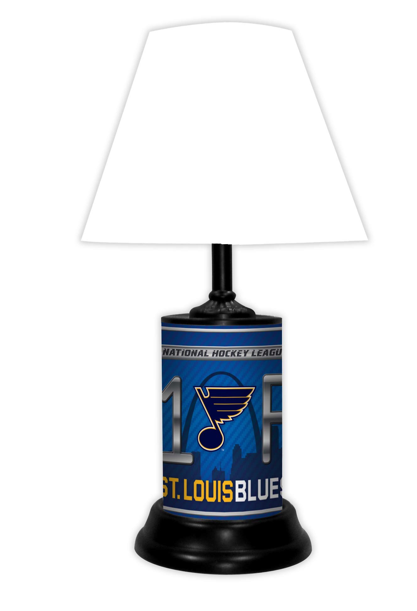 Modern Blue Desk Lamp with White Fabric Shade - Adjustable LED Office Lighting for Home Study, Bedroom Nightstand & Reading Nook