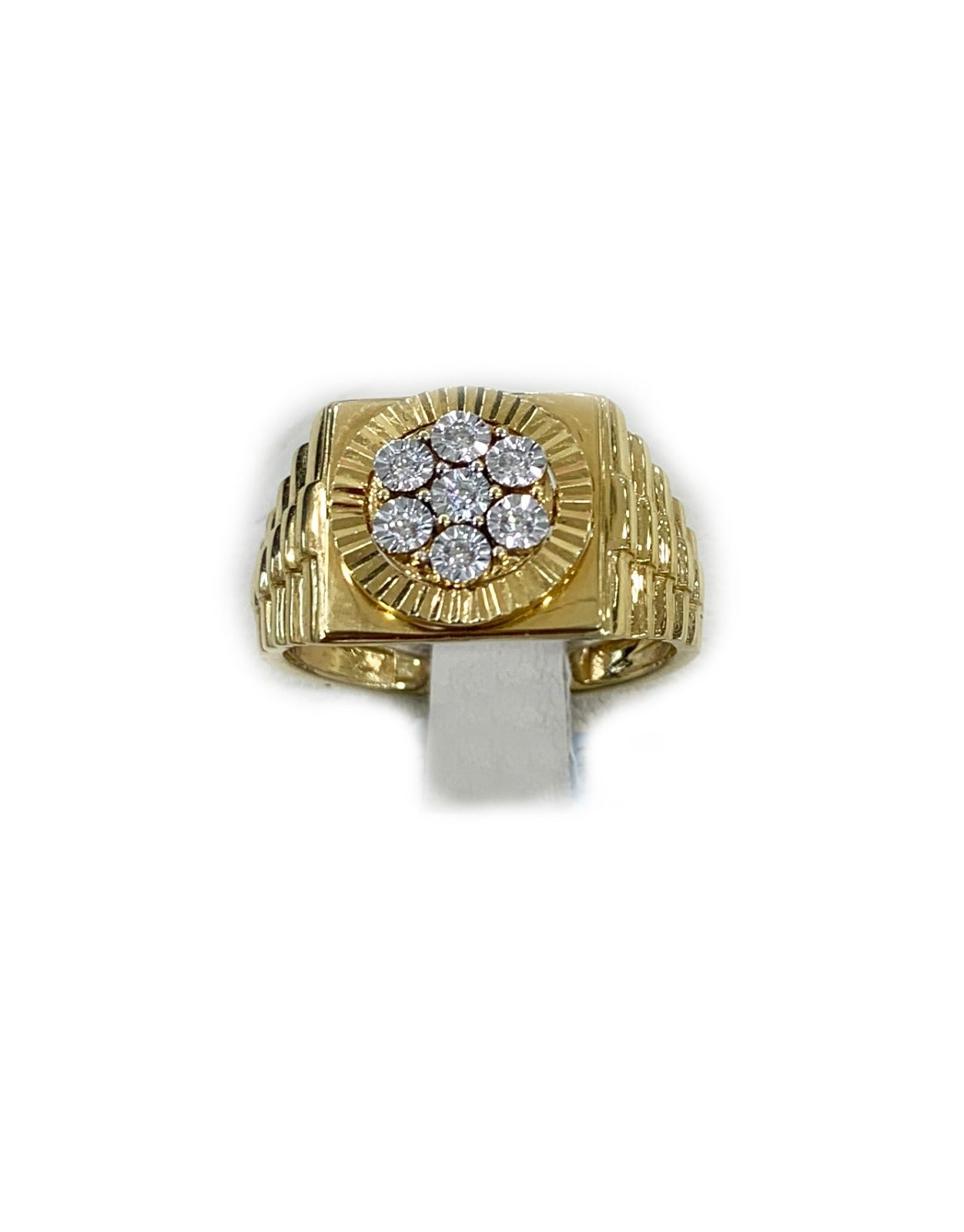 14K Yellow Gold Men's Diamond Ring - Elegant Wedding Band & Anniversary Gift for Him - Perfect for Engagements, Proposals & Special Occasions