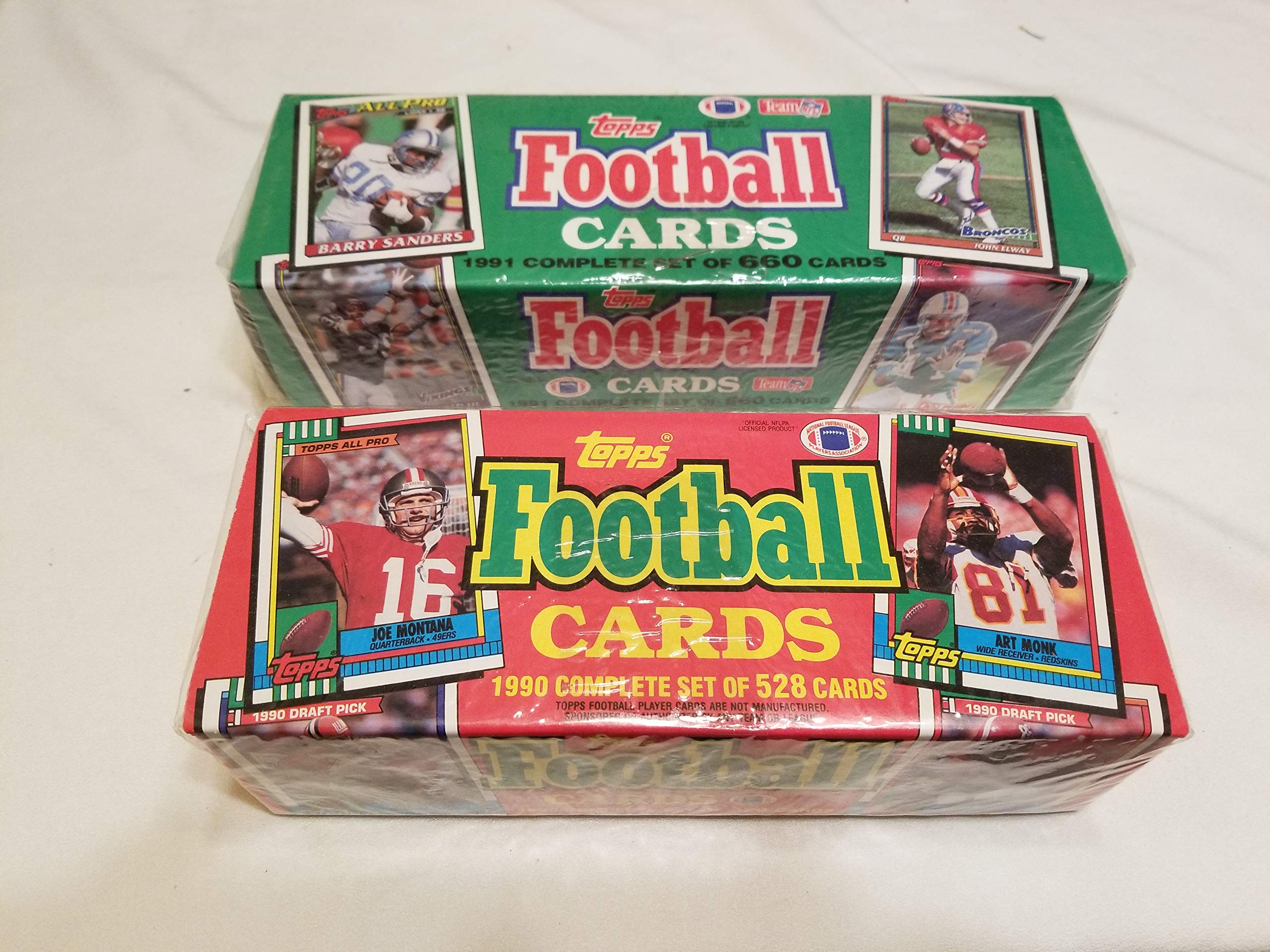 1990 & 1991 Topps NFL Football Complete Factory Sealed Trading Card Sets (1100+ Cards) - Rookie Cards & Star Players Like Emmitt Smith | Perfect for Collectors, Investors & Sports Memorabilia Enthusiasts