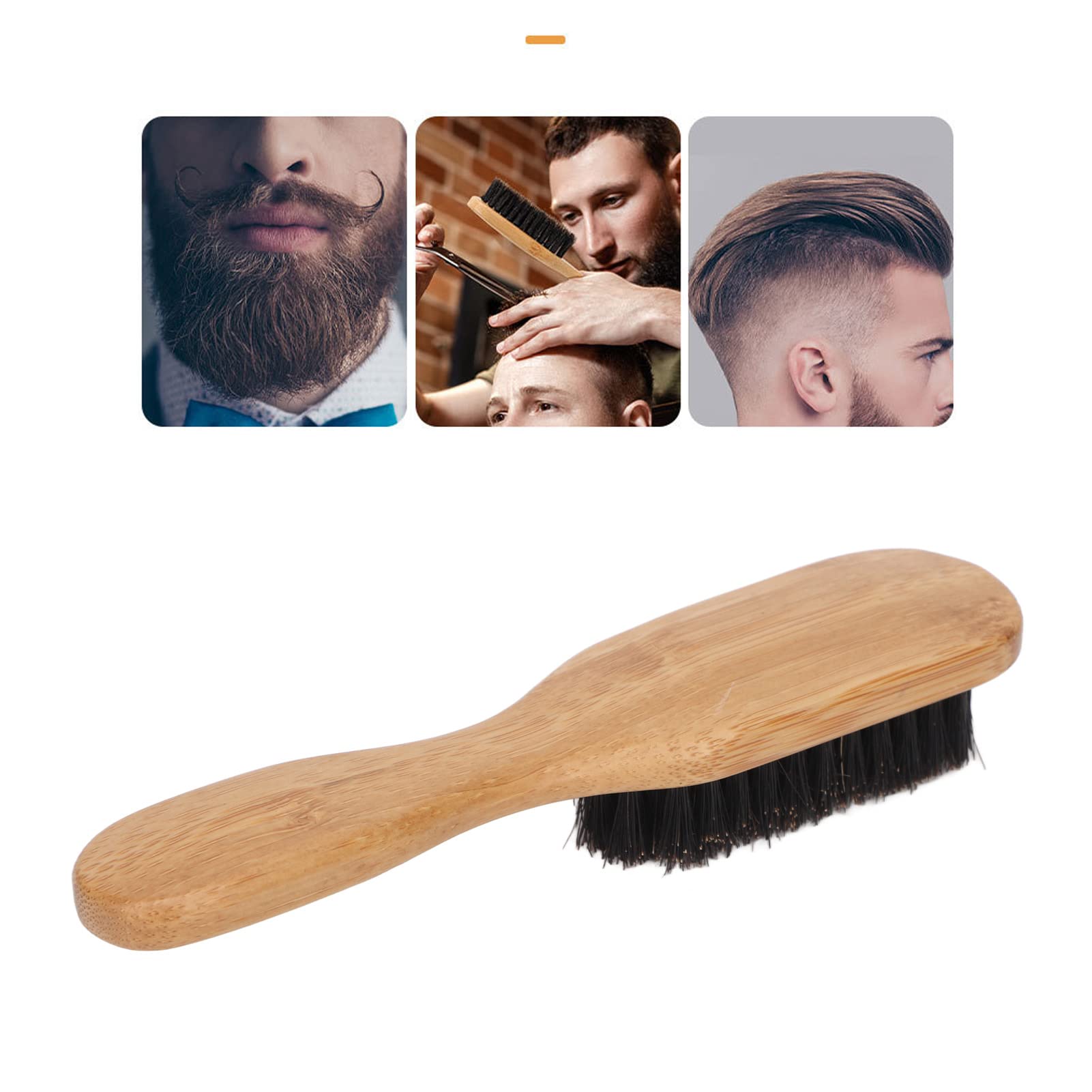 Men's Wooden Beard Brush - Soft Bristles & Bamboo Handle for Home & Travel