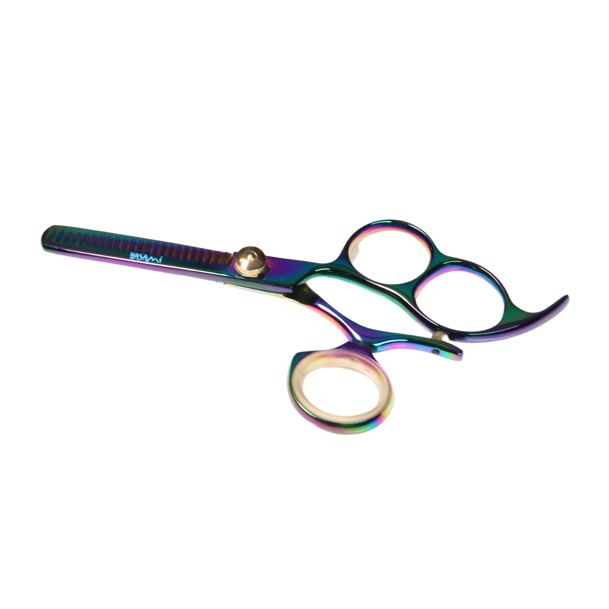 Professional Hasami 5 Inch Thinning Scissors & Shears - Titanium Finish H50R for Hair Styling & Texturizing | Salon-Grade Hairdressing Tools for Barbers & Stylists