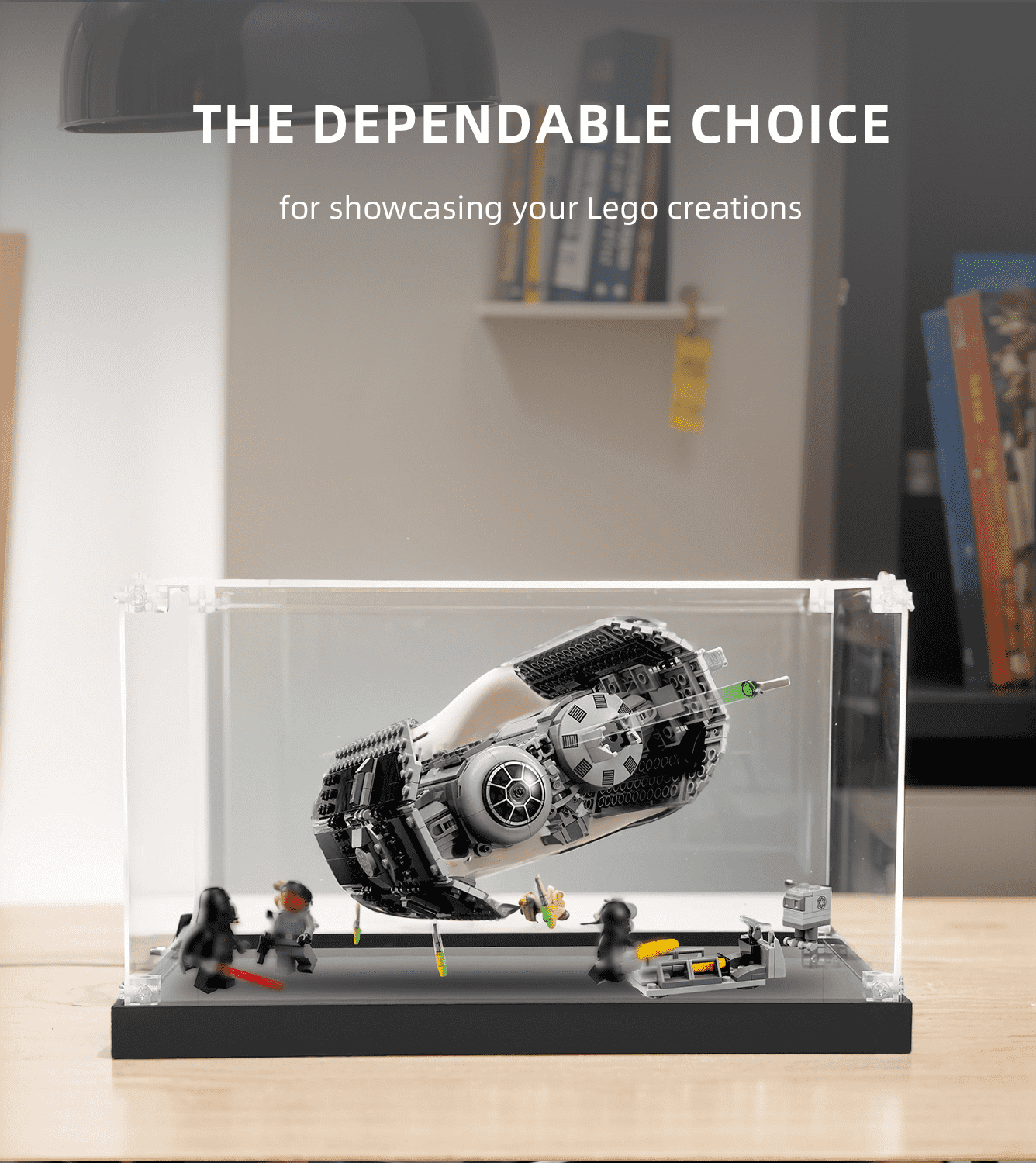 LEGO Star Wars TIE Bomber 75347 Display Case - Premium Acrylic Showcase for Collectible Models - Perfect for Home Office Decor & Gift for Star Wars Fans