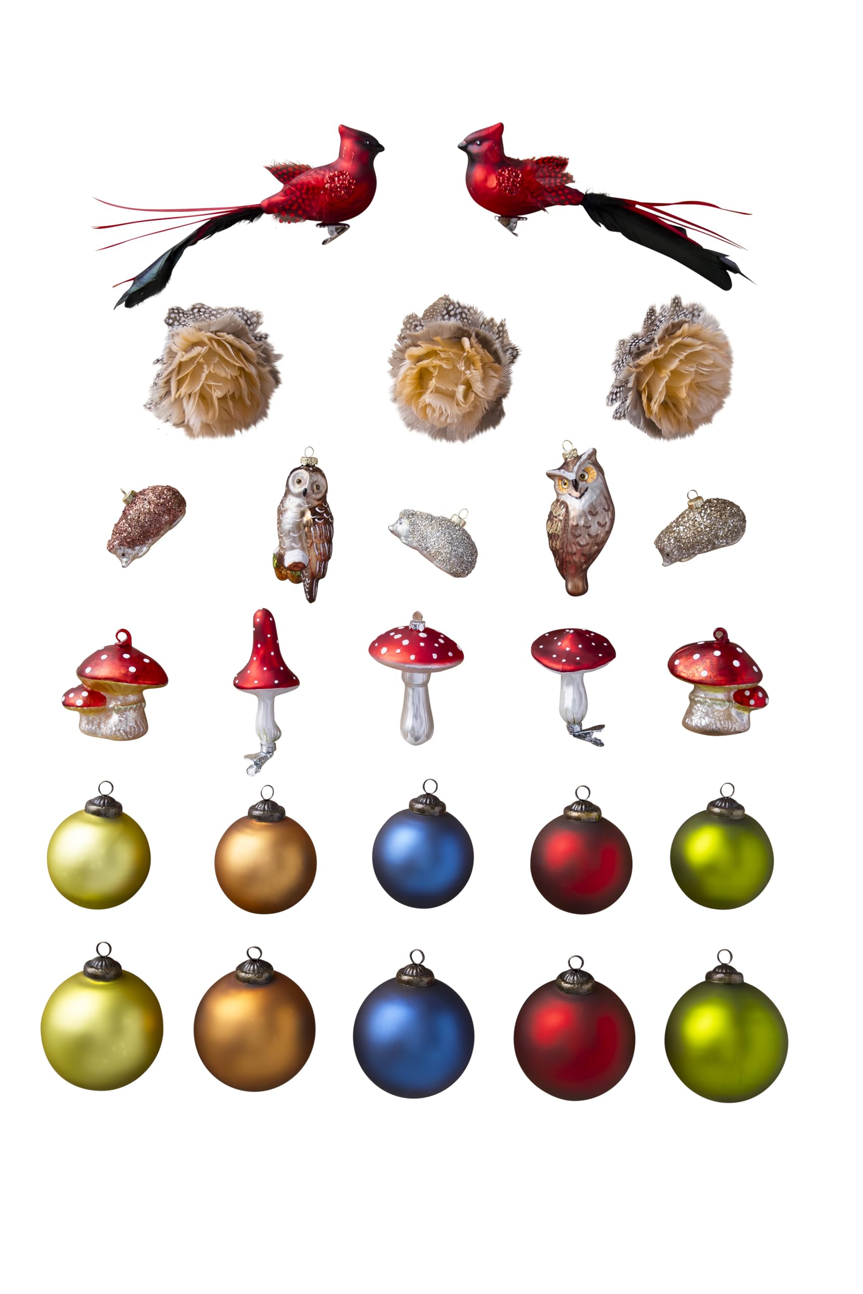 Balsam Hill 25-Piece Christmas Ornament Set - Enchanted Woodlands Collection for Holiday Tree Decorating | Perfect for Christmas Tree, Home, and Party Decoration