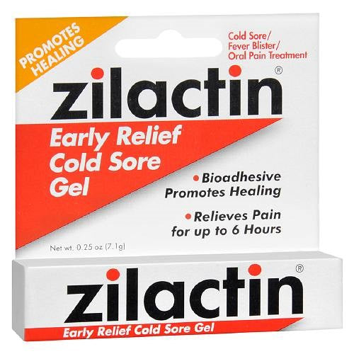 ZILACTIN Oral Pain Relief Gel 0.25 oz - Fast-Acting Cold Sore & Canker Sore Treatment - Soothing Mouth Ulcer Remedy for Adults & Kids - Perfect for Travel & Daily Oral Care