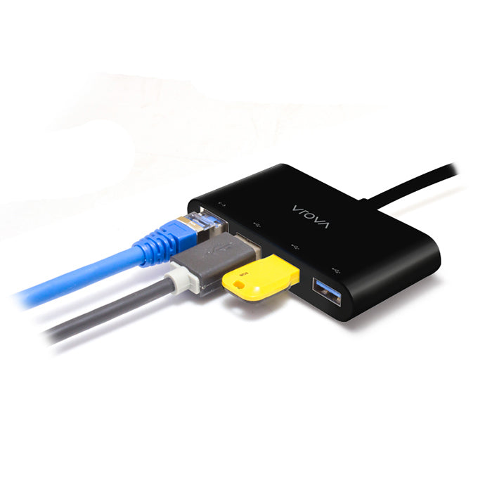 High-Speed USB 3.0 Hub with 3 Ports & Gigabit Ethernet Adapter - Perfect for Laptop, Desktop & Home Office Connectivity