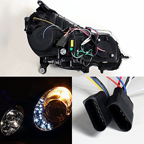 AKKON Chrome Clear DRL LED Projector Headlights for Mercedes Benz W211 E-Class Sedan - Upgrade Halogen to Bright Daylight Running Lights for Enhanced Safety & Style