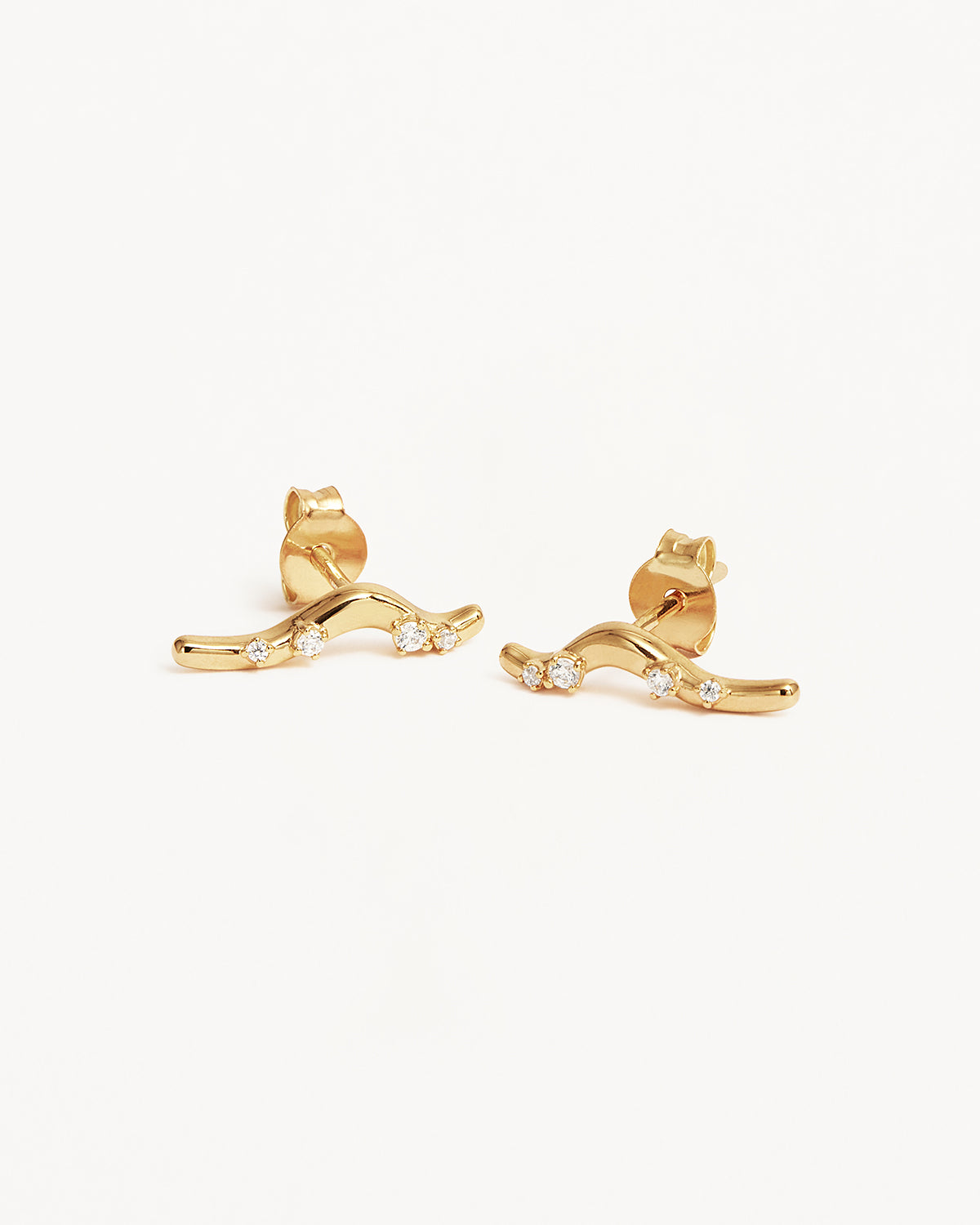 18K Gold Vermeil Chasing Tides Earrings for Women - Elegant Wave Design Dangle Earrings - Perfect for Beach Weddings, Date Nights & Special Occasions