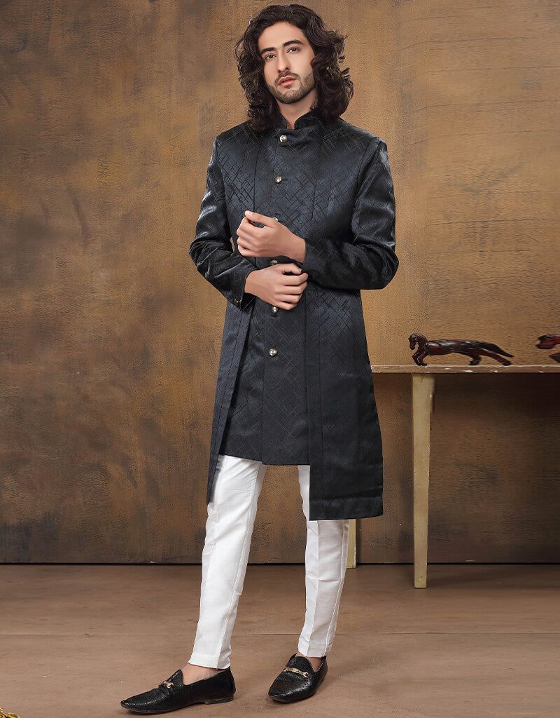 Premium Black Kurta for Men - Authentic Aligadhi Imported Cotton Tunic - Perfect for Festivals, Weddings & Casual Wear
